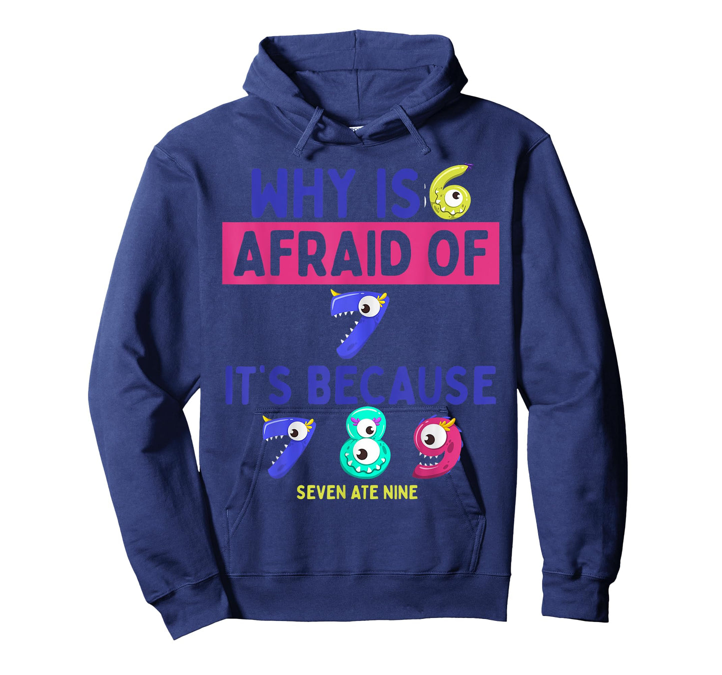 Kids Funny Math Shirt Numbers Monster Number Why Six Afraid T-Shirt