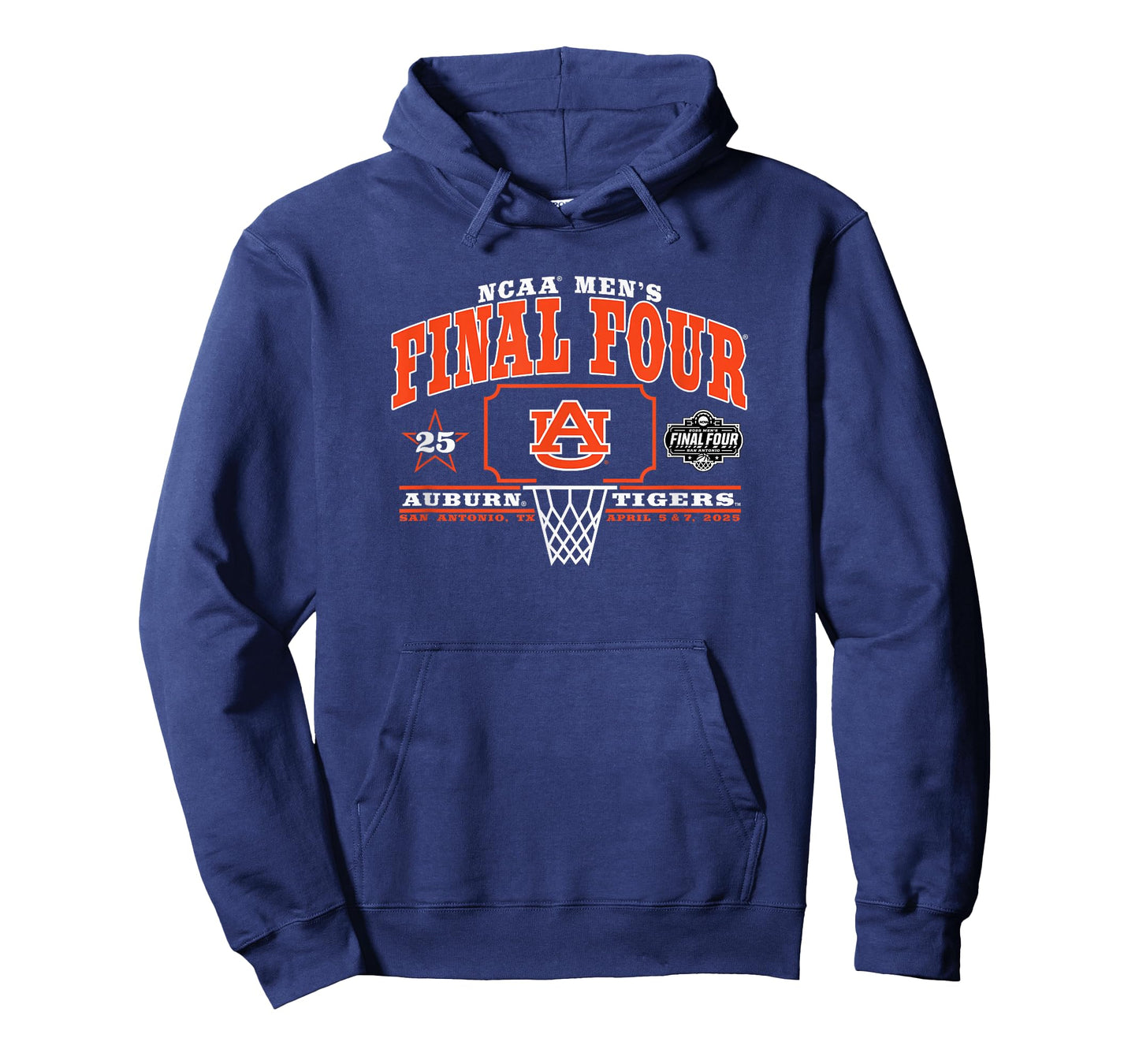 Auburn Tigers Final Four 2025 Men's Basketball Star Navy T-Shirt