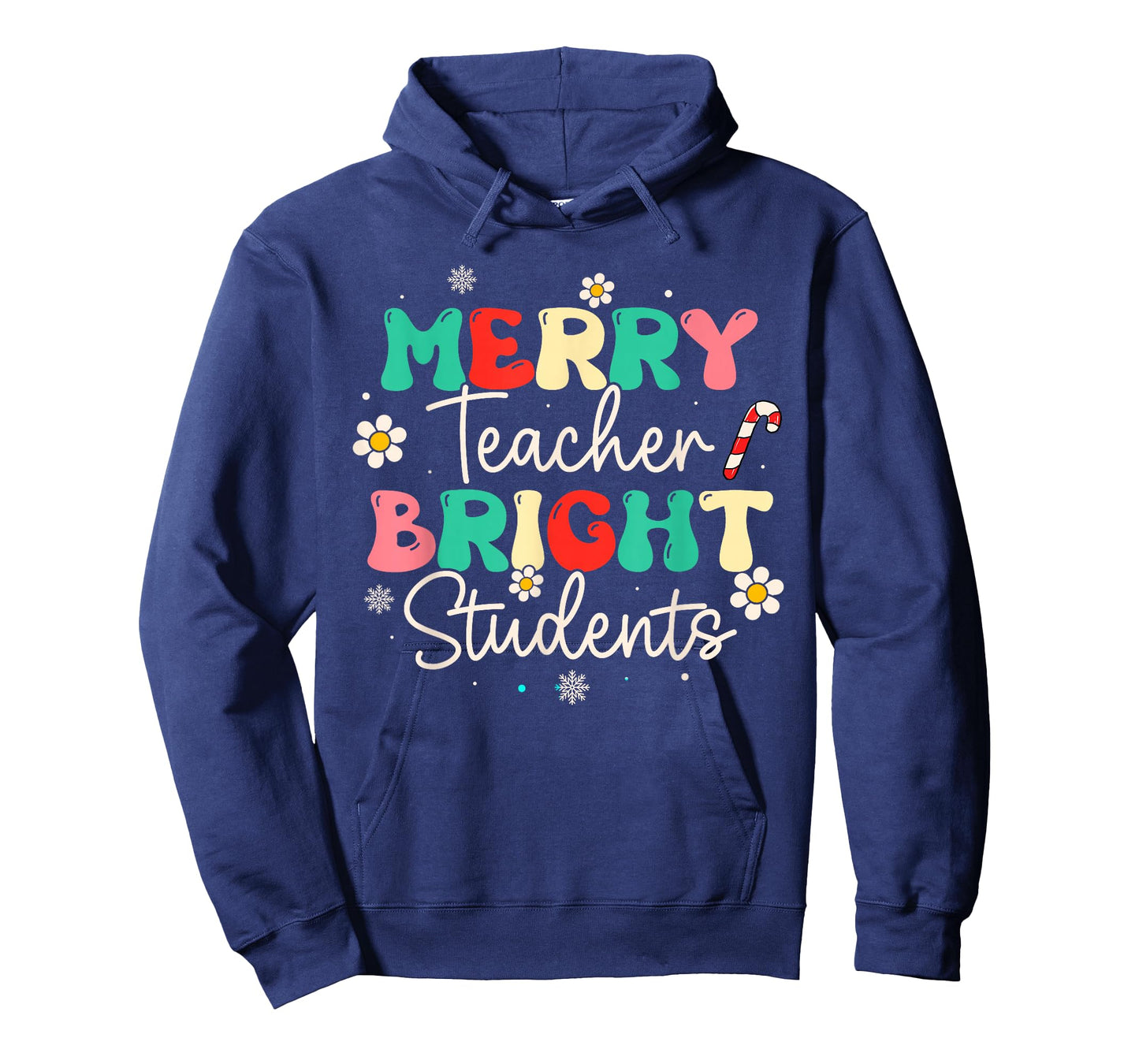 Groovy Merry Teacher Bright Students Funny Christmas Teacher T-Shirt