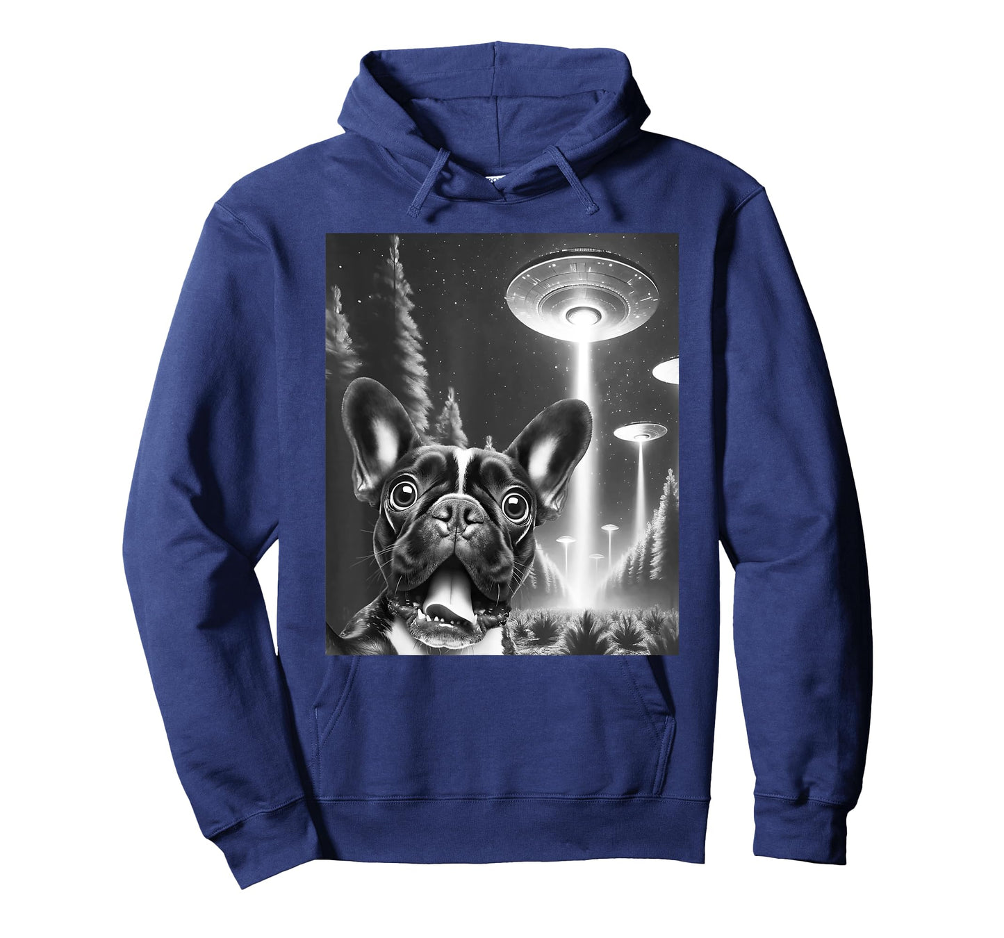 Funny French Bulldog Alien UFO Taking a Selfie Dog Mom Dad T-Shirt