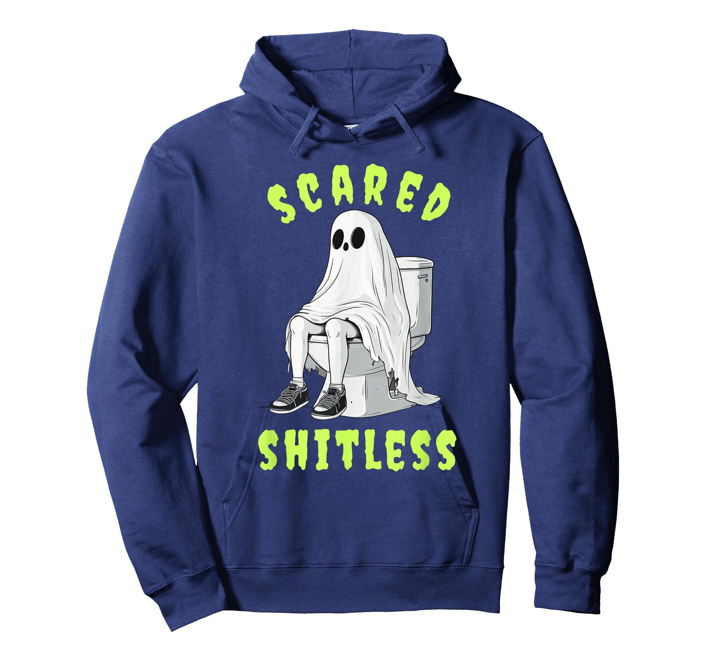 Ghost Sitting On Toilet Scared Shitless Funny Halloween T-Shirt