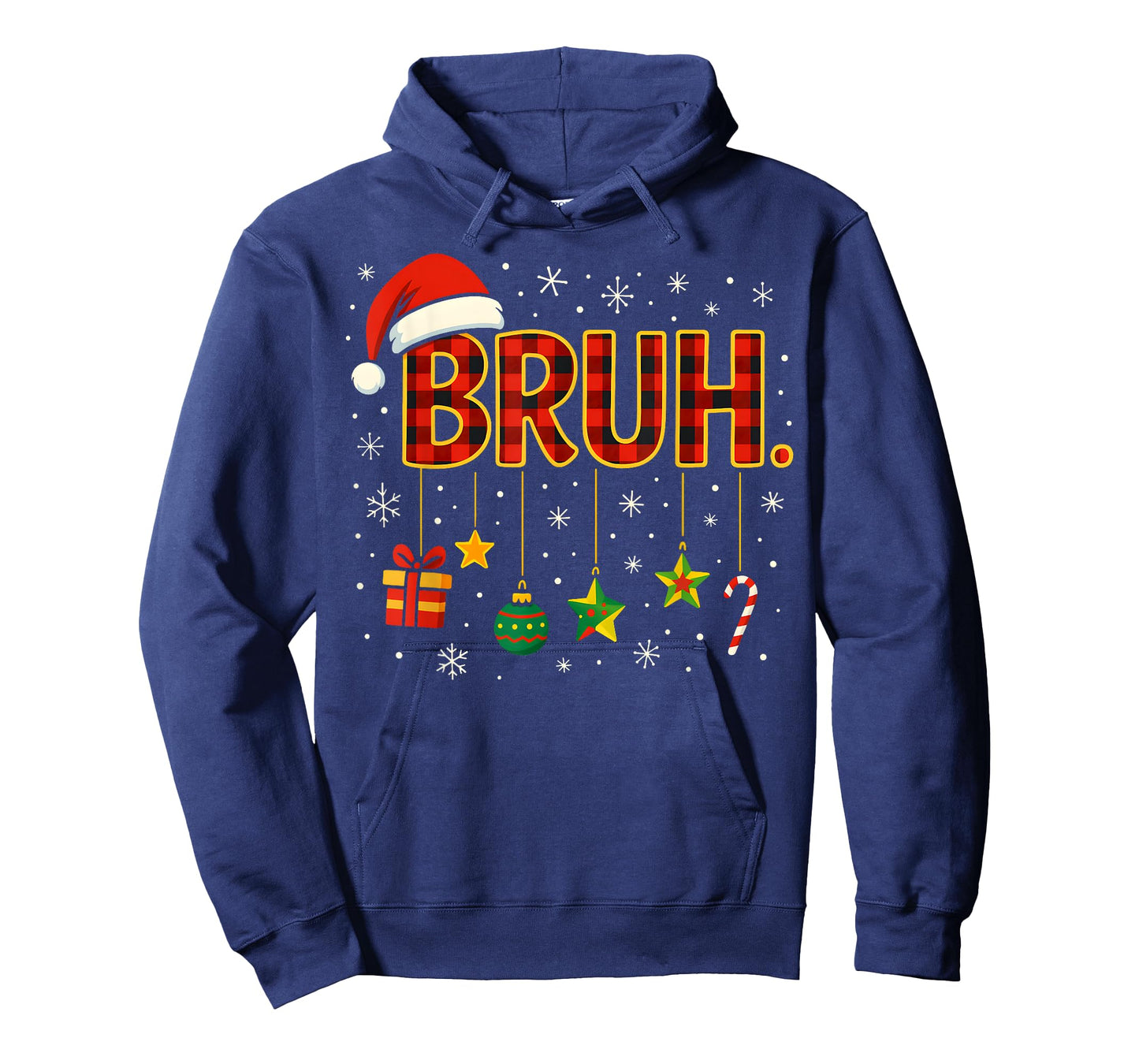 Bruh Christmas Red Plaid Xmas Pajamas Teens Boys Kids Meme T-Shirt