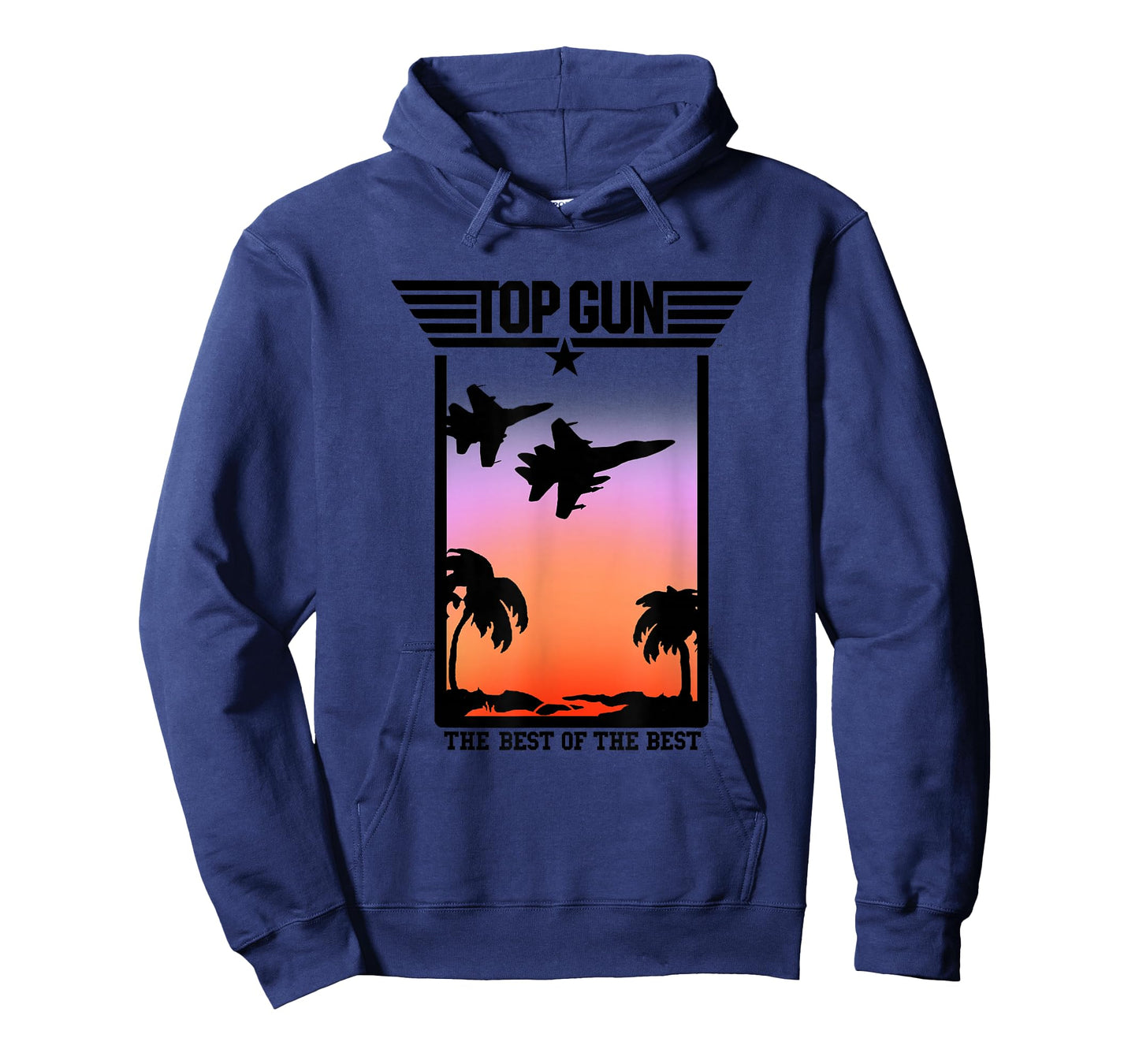 Top Gun Sunset Scene with Jets and Palm Trees Action Movie T-Shirt