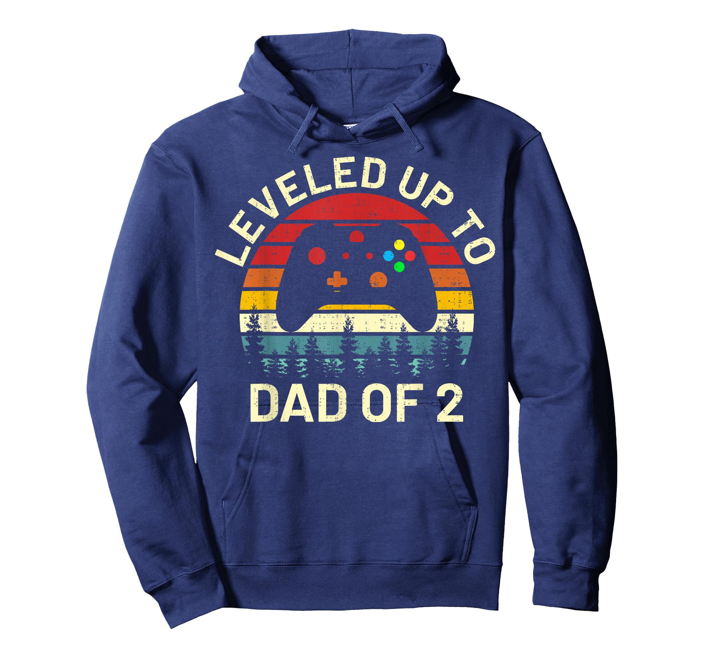 funny leveled up to dad of 2 video gamers gaming daddy art T-Shirt