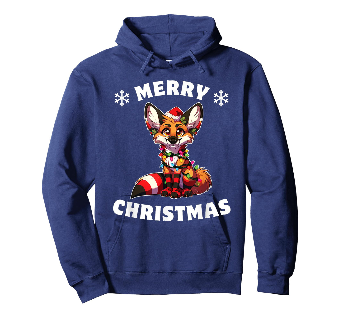 Christmas Hat Christmas Fairy Lights Maned Wolf T-Shirt