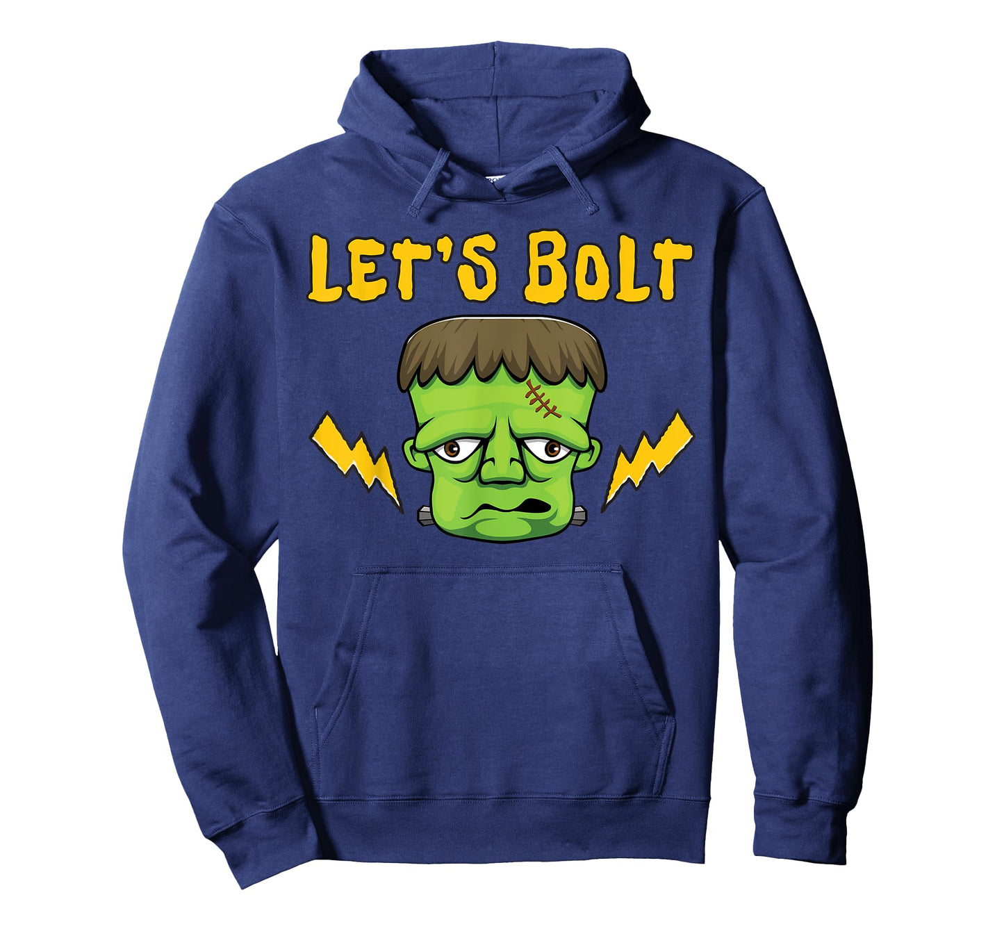 Let's Bolt Frankenstein Face With Neck Lighting Bolts T-Shirt