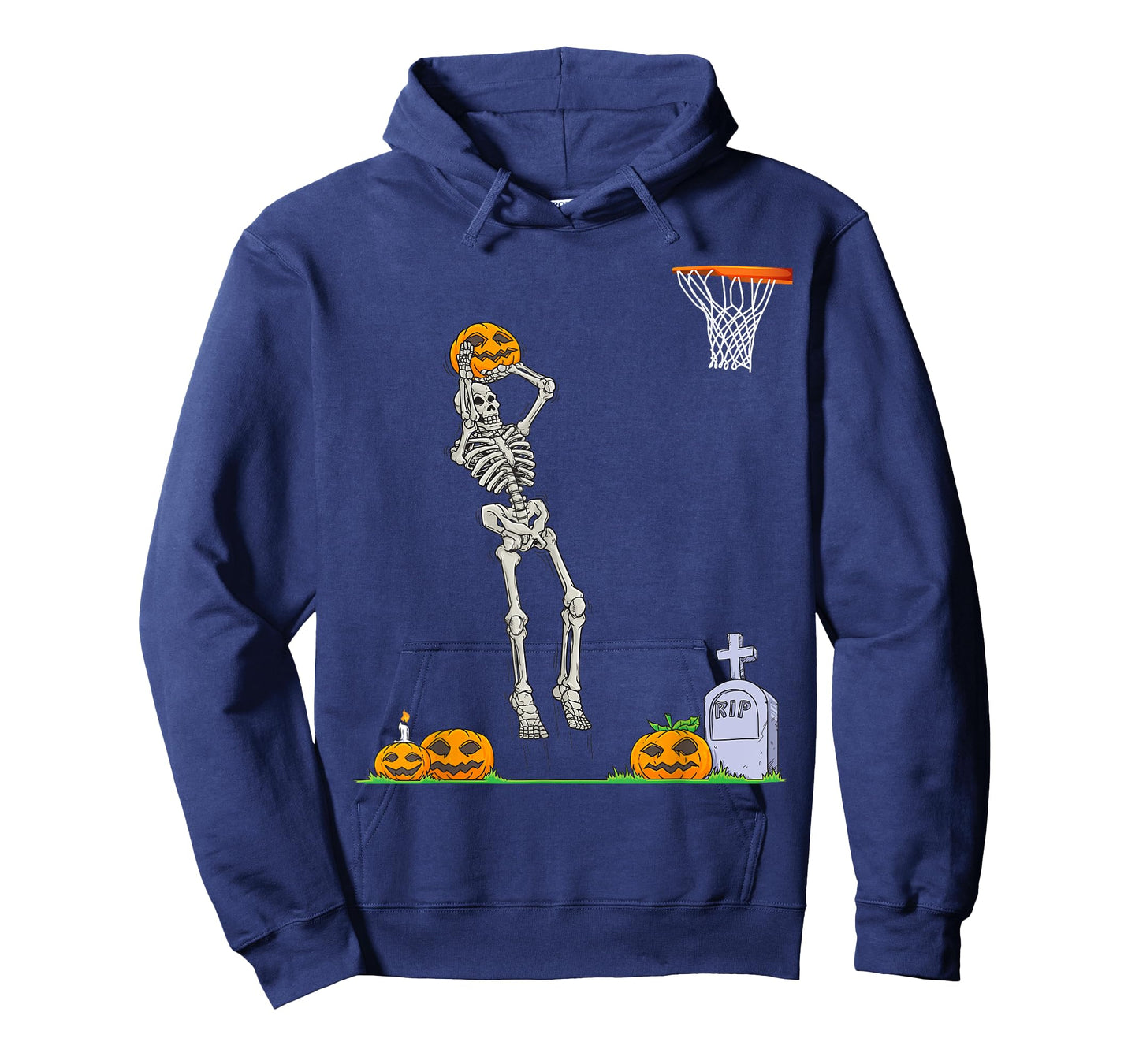 Funny Skeleton Basketball Halloween Pumpkin T-Shirt