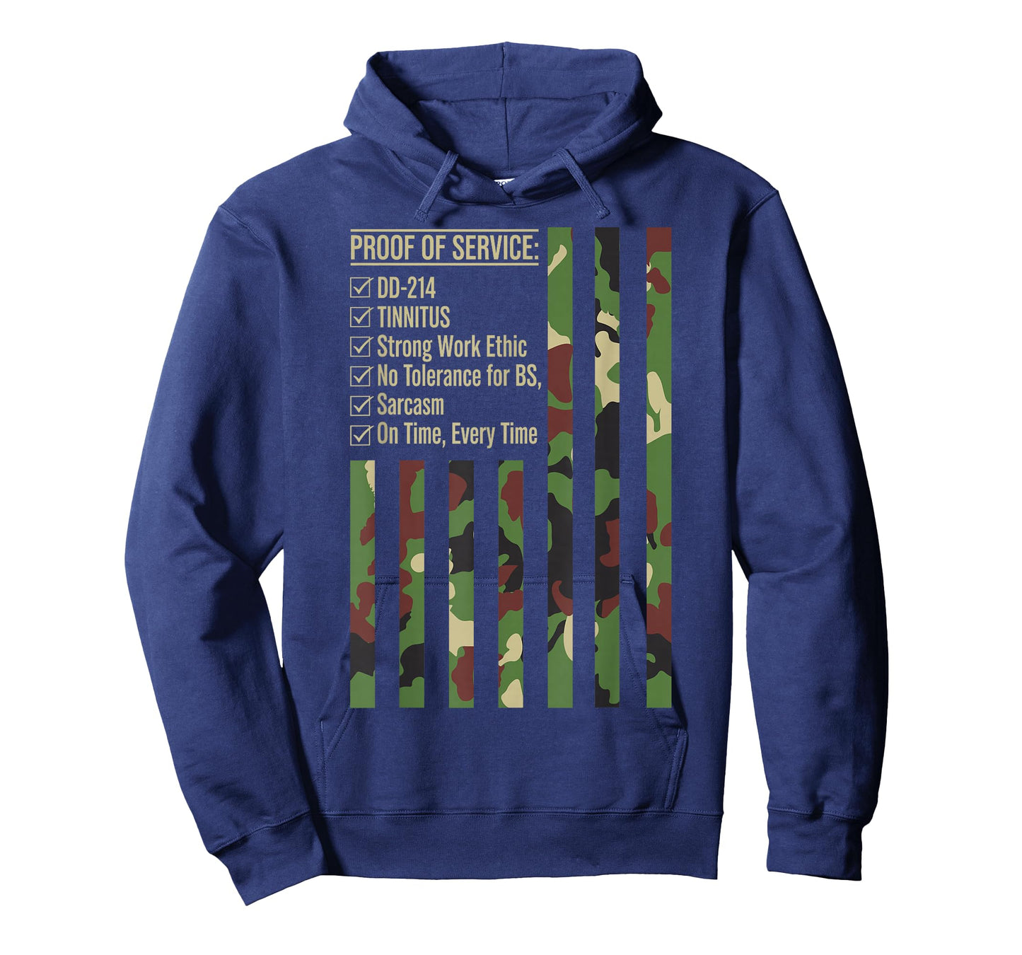 Proof of Service t shirt Camouflage Strip USA Flag DD-214 T-Shirt