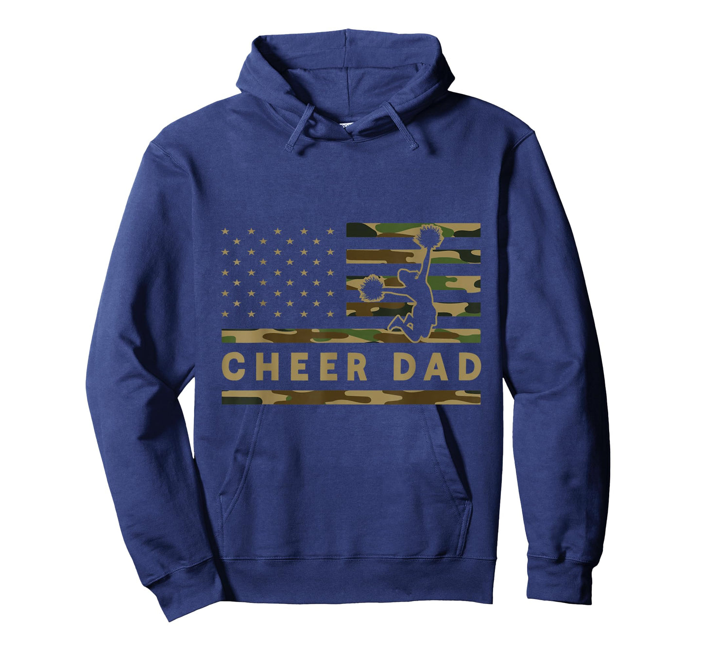 Cheer Dad Camo American Flag Cheerleader Supporter T-Shirt