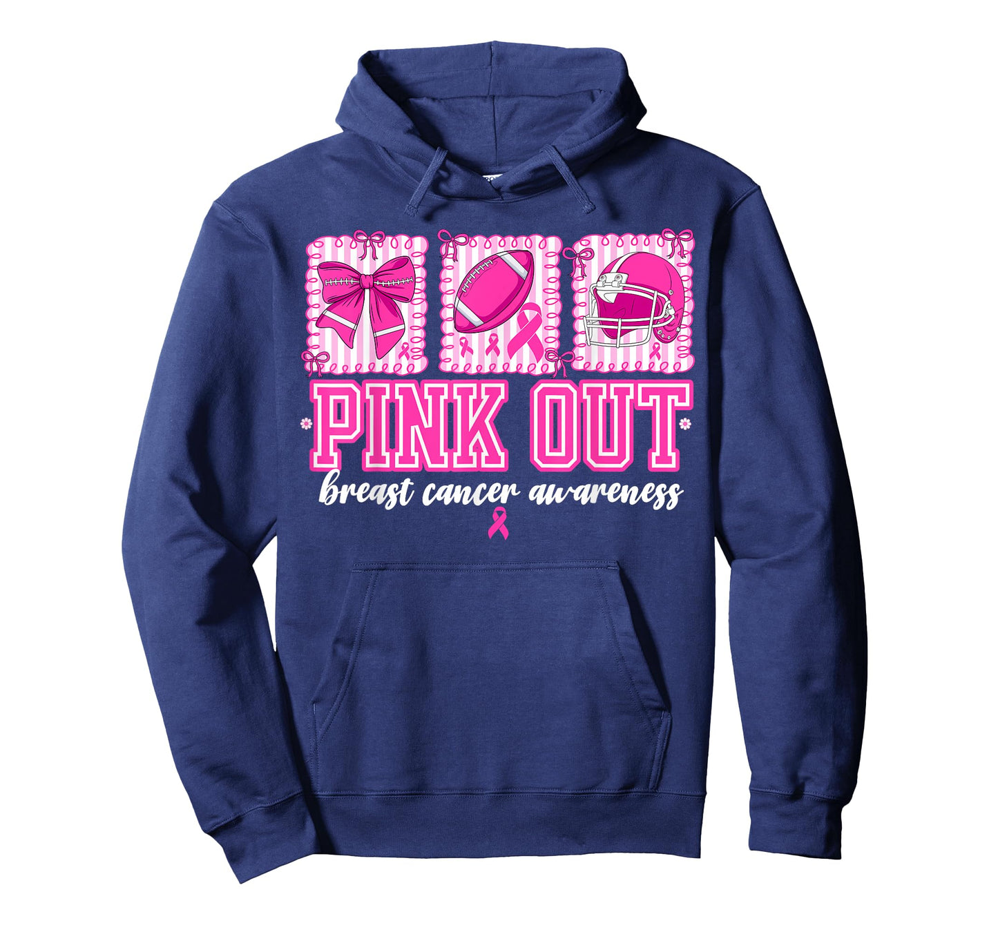Preppy Pink Out Breast Cancer Football Coquette Bow Women T-Shirt