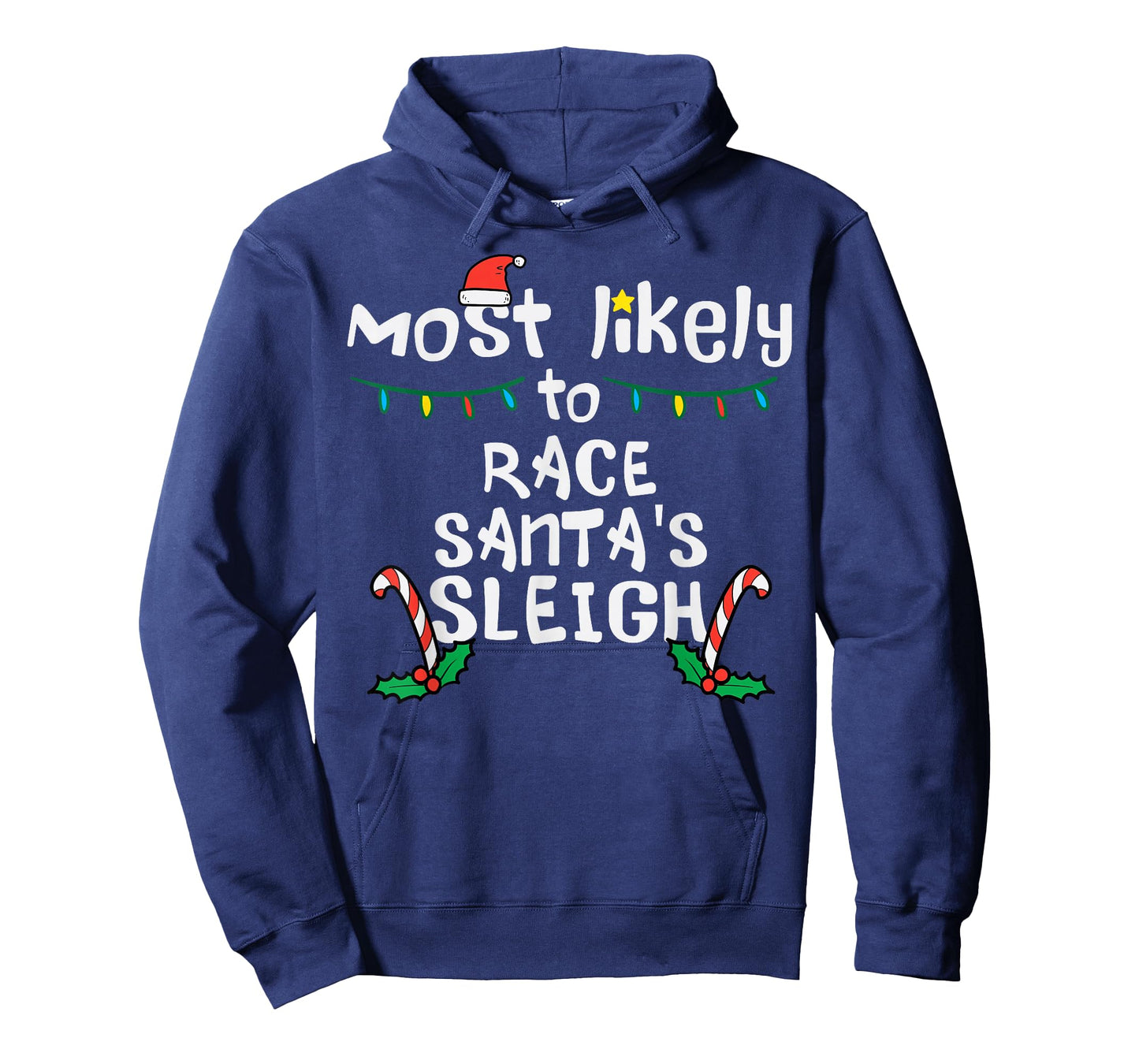 Most Likely Race Santa Sleigh Christmas Xmas Family Boys Men T-Shirt