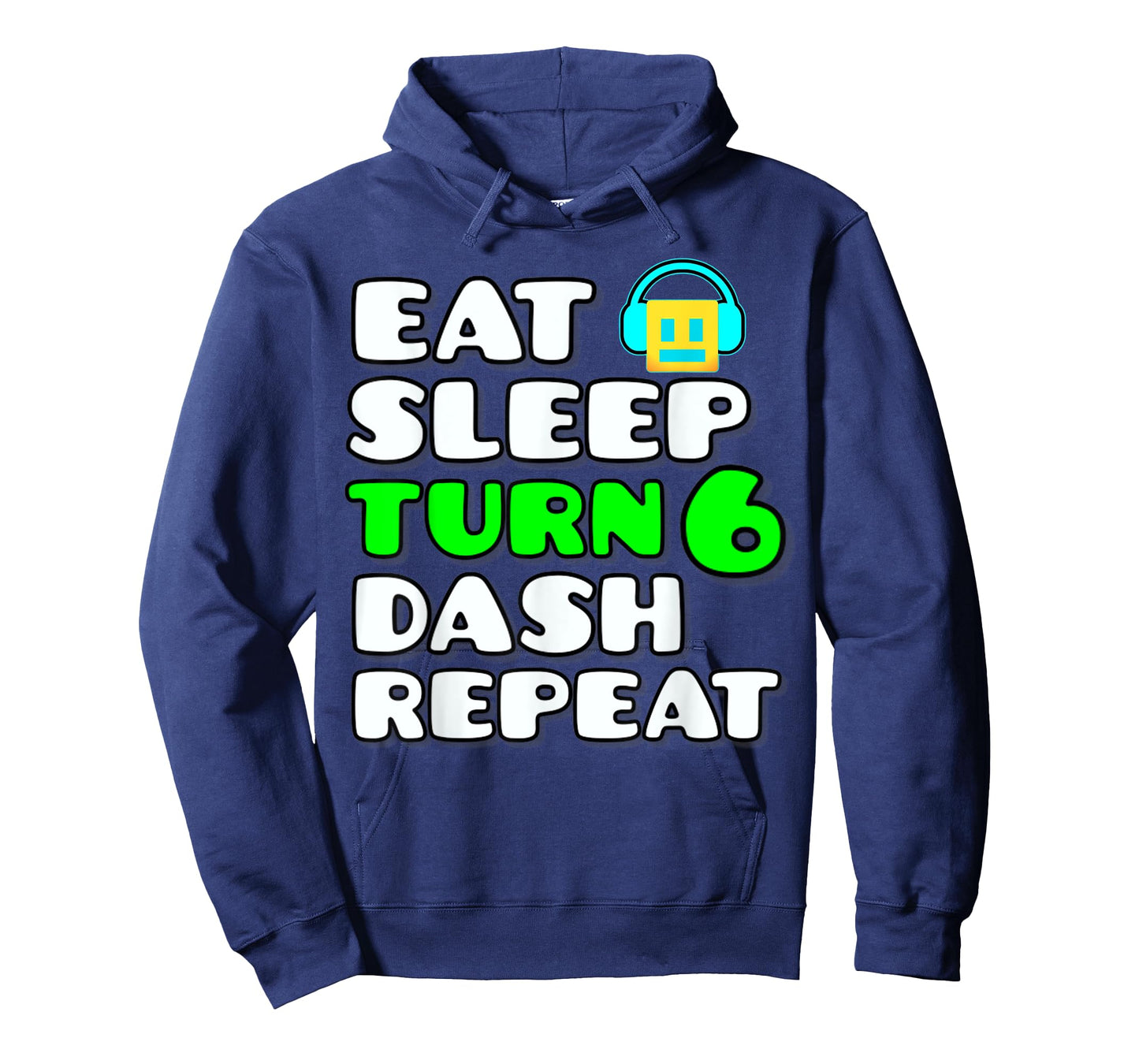 Eat Sleep Turn 6 Dash Repeat Video Game Geometry 6 Birthday T-Shirt