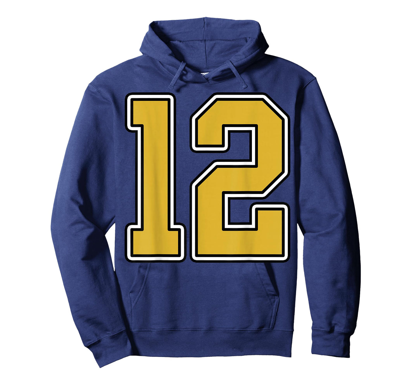 Old Gold Black White Sports Number 12 Jersey Uniform Player T-Shirt