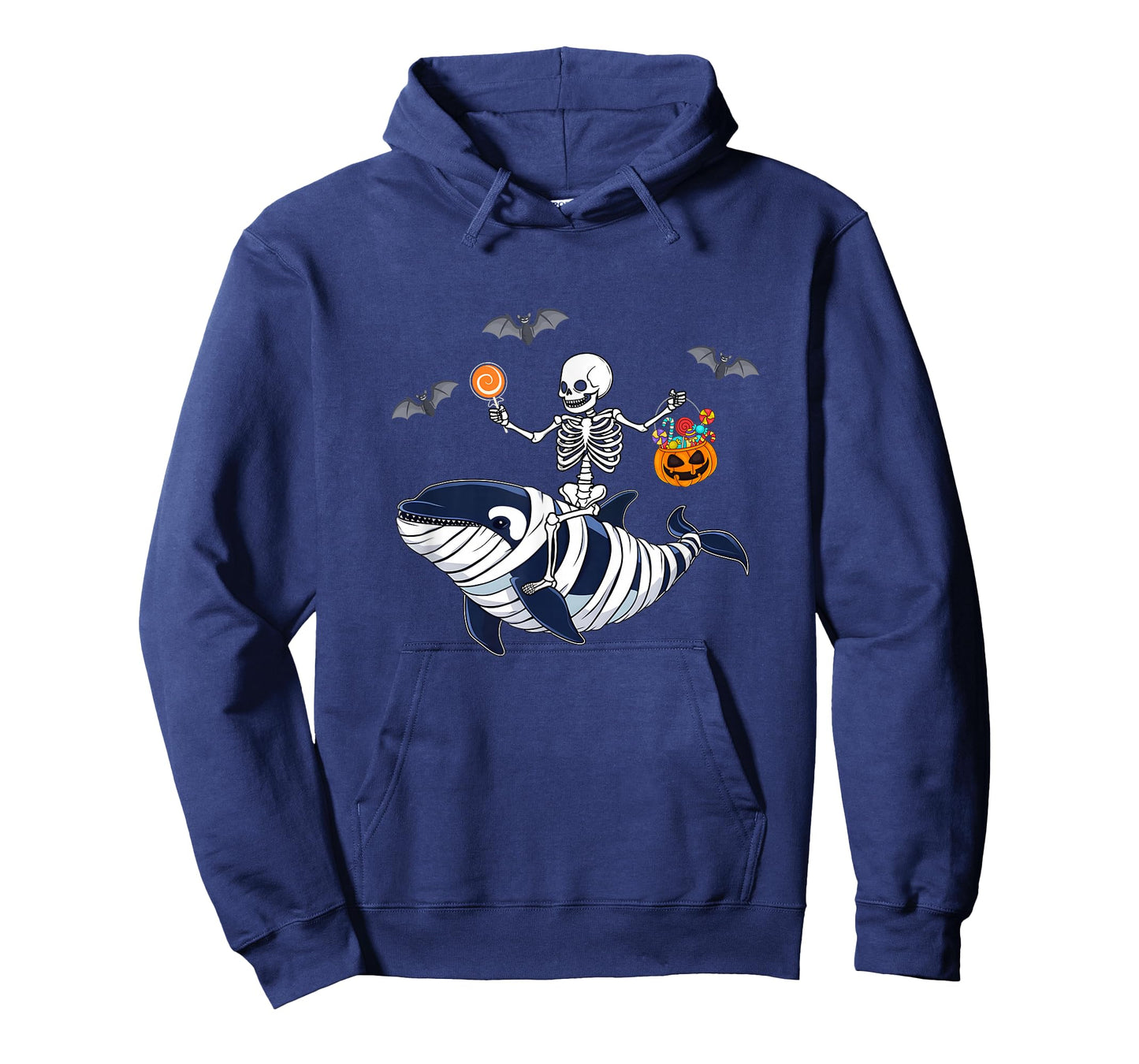 Skeleton Riding Mummy Orca Halloween Costume Whale T-Shirt