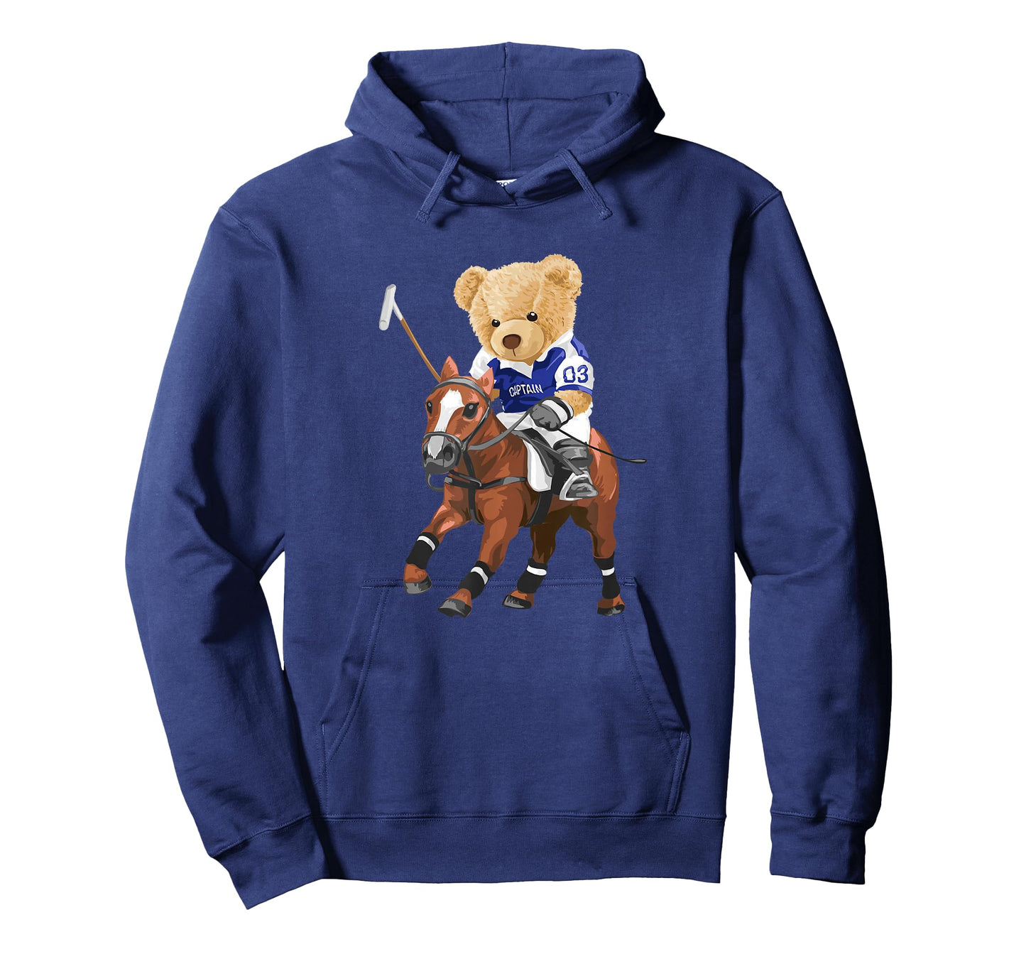Cool Teddy Bear Playing Horse Polo Game Illustration Graphic T-Shirt