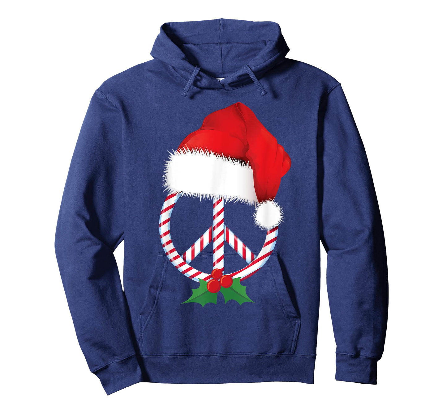 Christmas Peace Sign Candy Cane Santa Peace Symbol T-Shirt