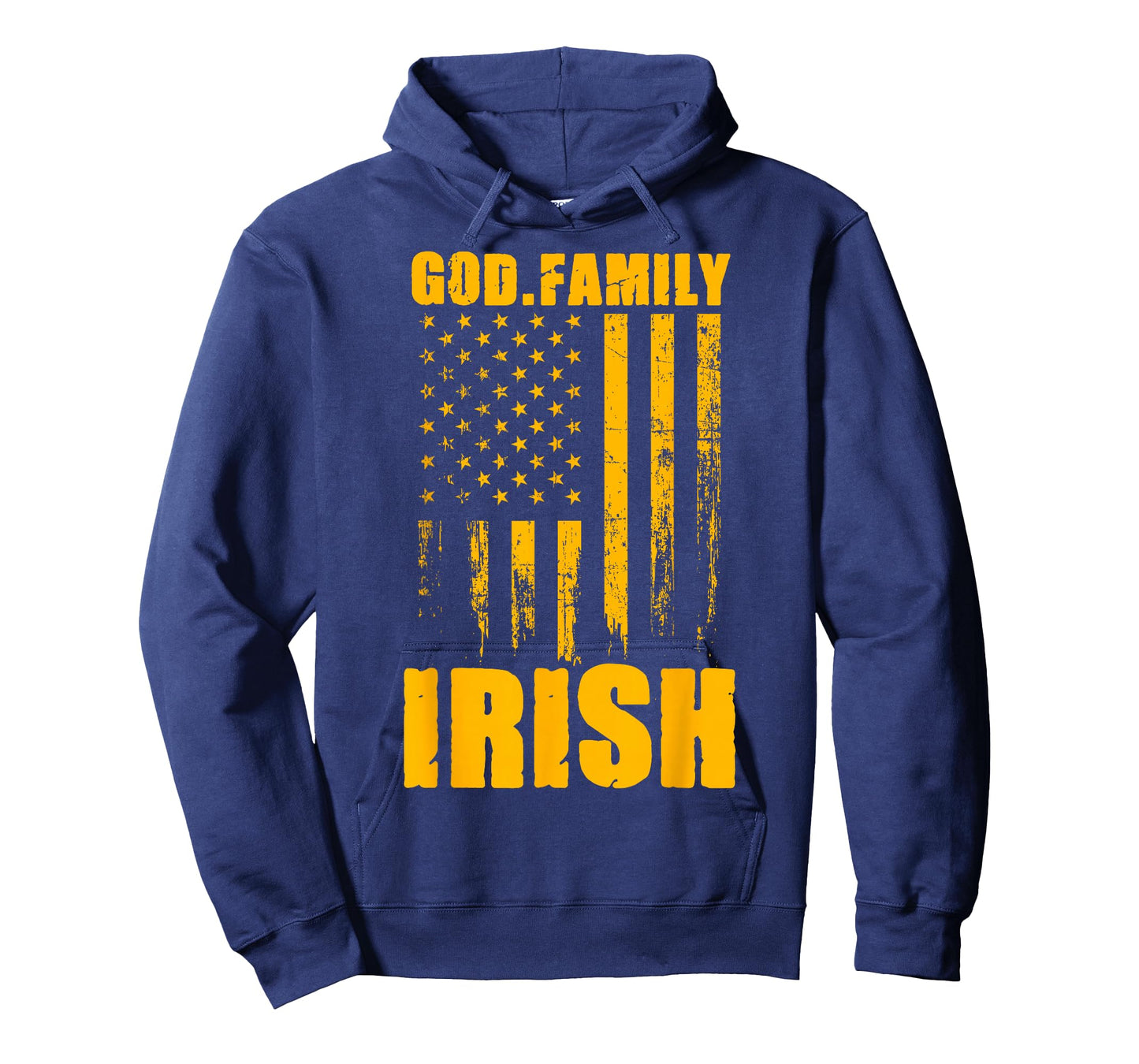 Notre Dame Irish God. Family. Vintage USA Flag T-Shirt