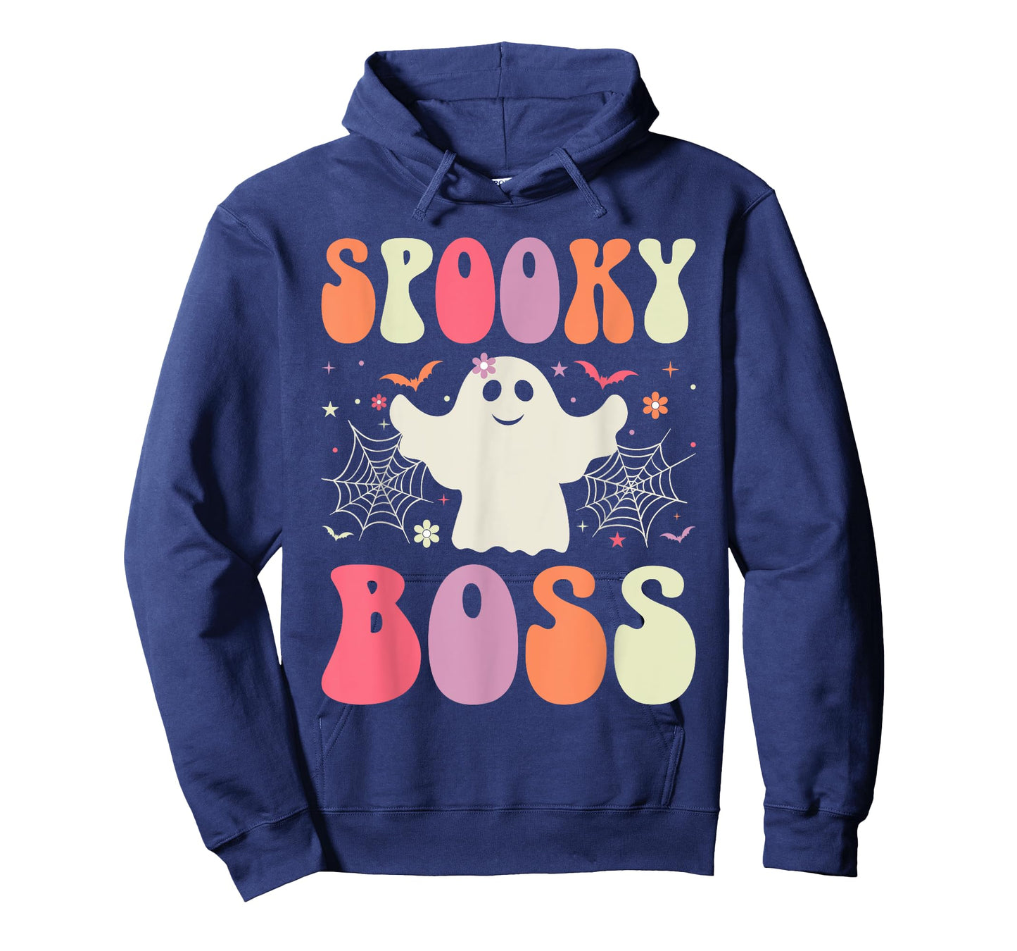Spooky Boss Halloween Matching Skeleton Costume Retro Groovy T-Shirt
