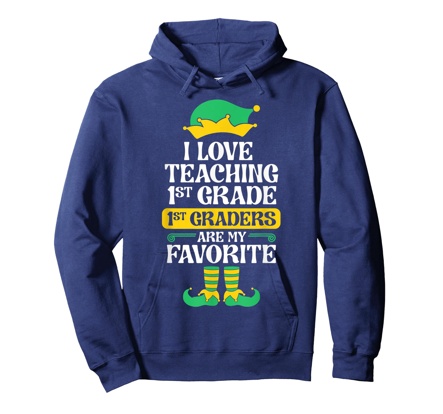 1st Grade Teacher Elf Christmas School Party I Love Teaching T-Shirt