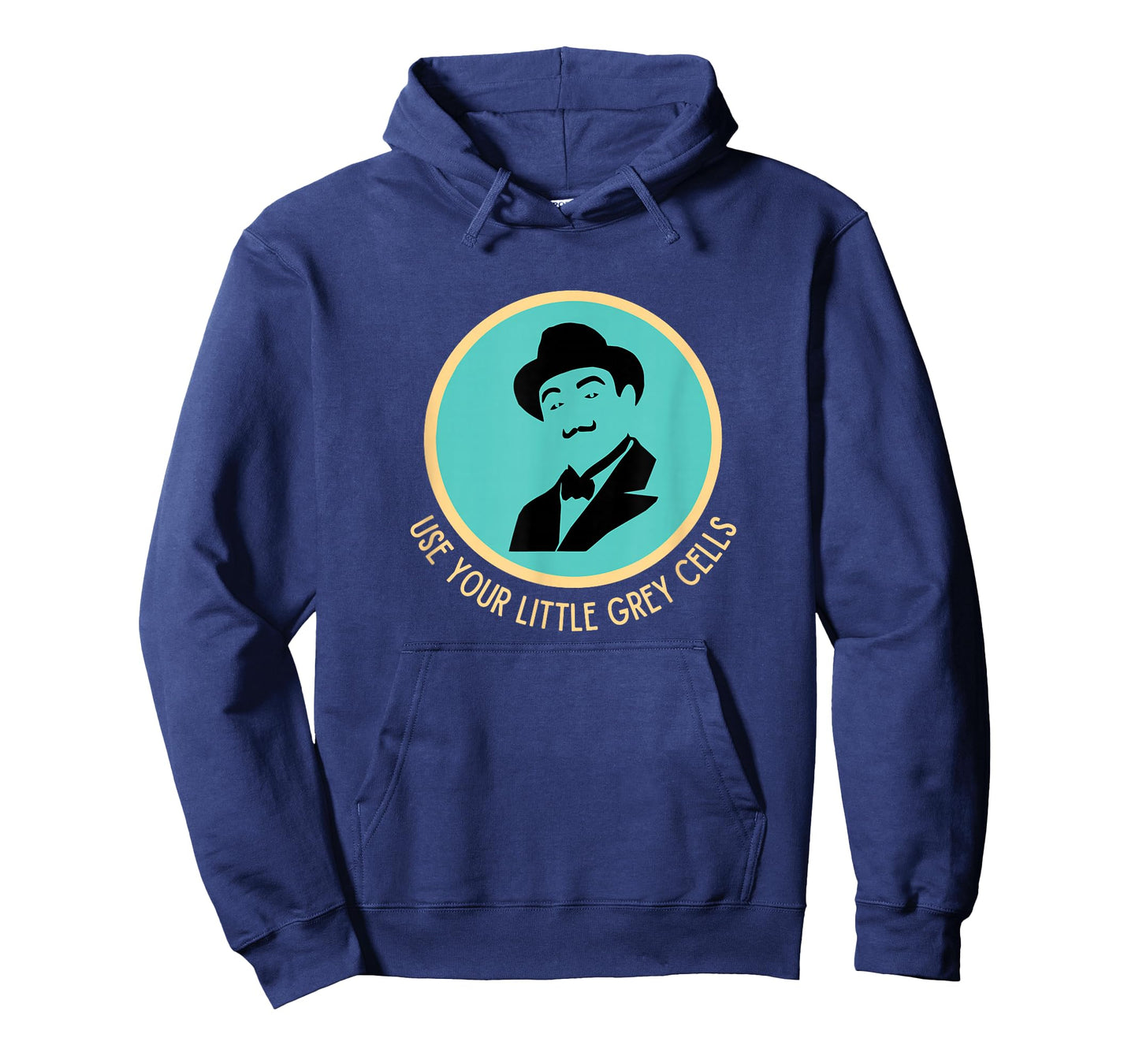 Poirot Use Your Little Grey Cells Hat Mustache Vintage Blue T-Shirt