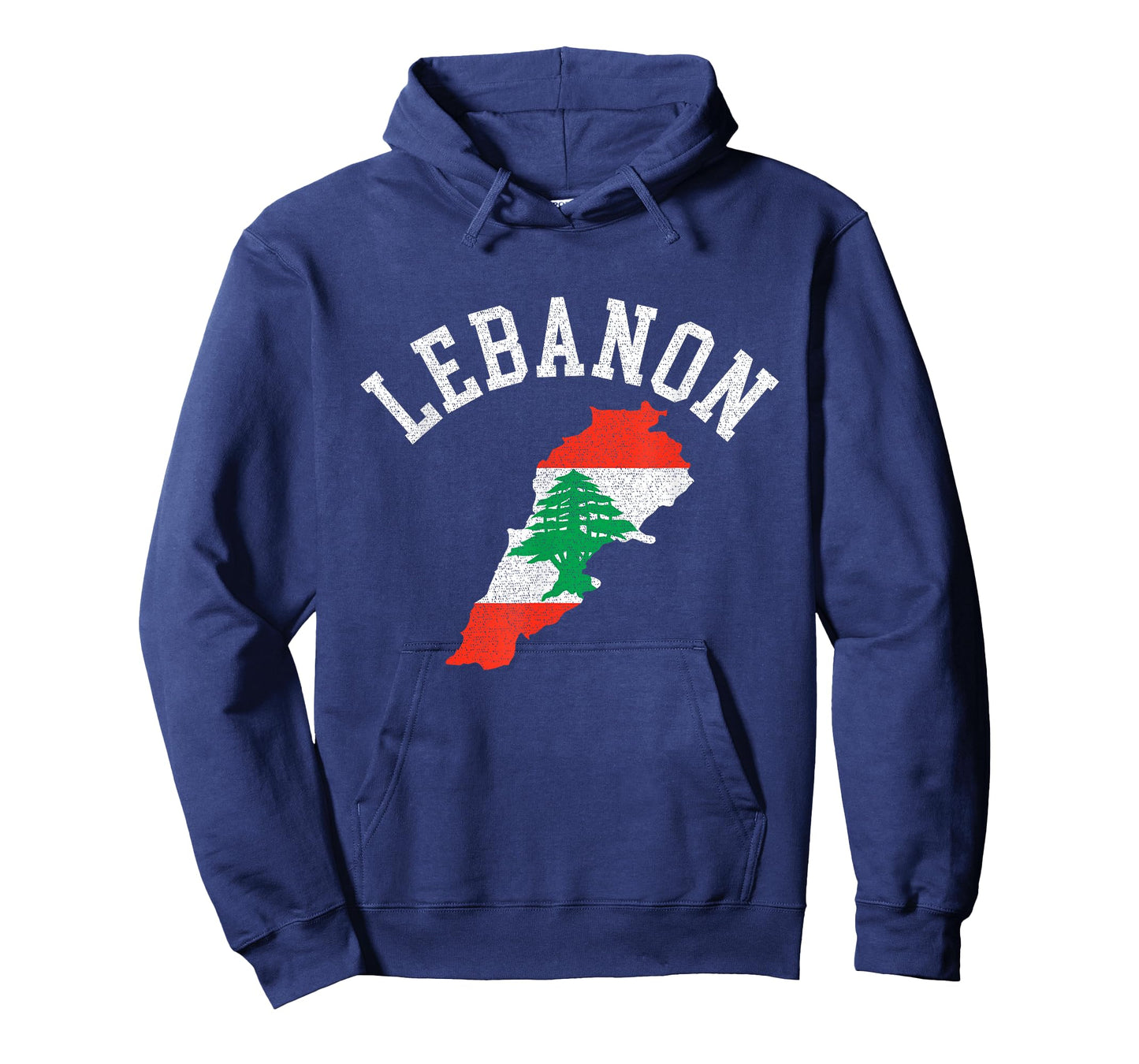 Patriotic Men Women Lebanon Flag Map Distressed T-Shirt