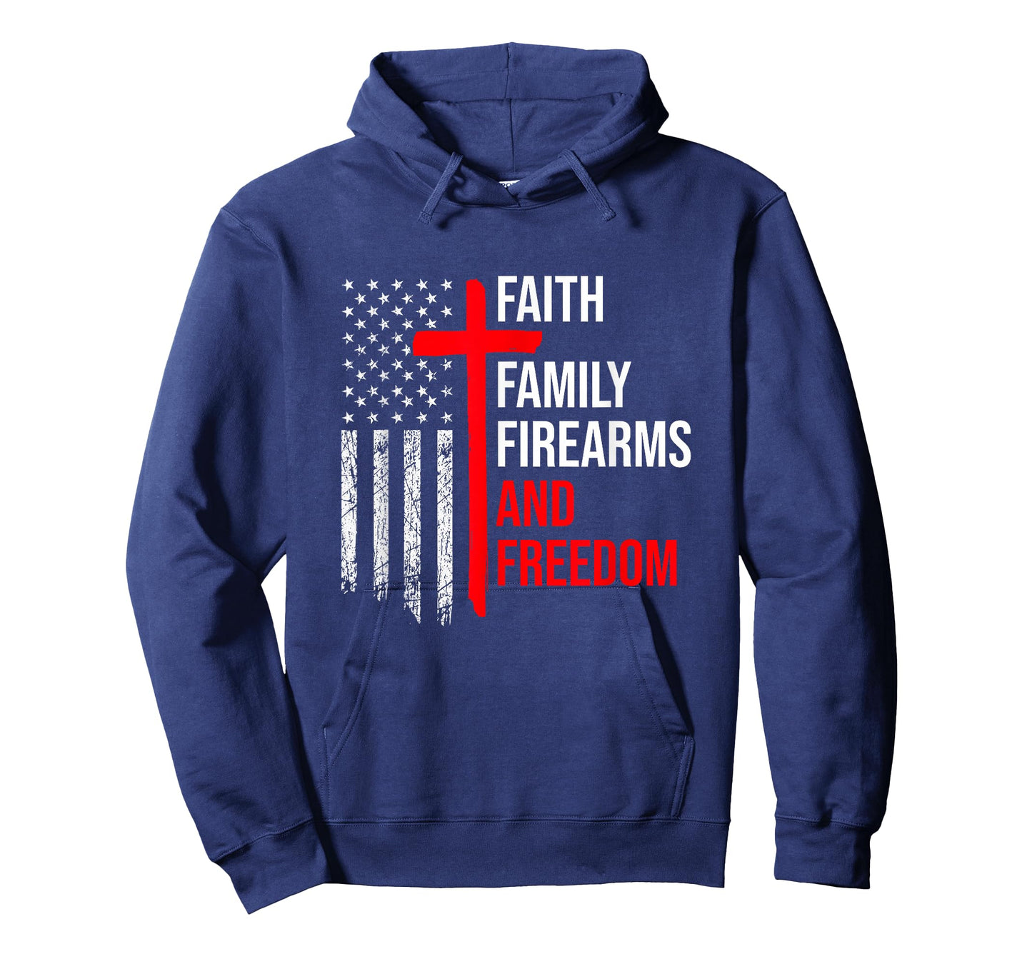 Faith Family Firearms And Freedom 4th of July Flag Christian T-Shirt