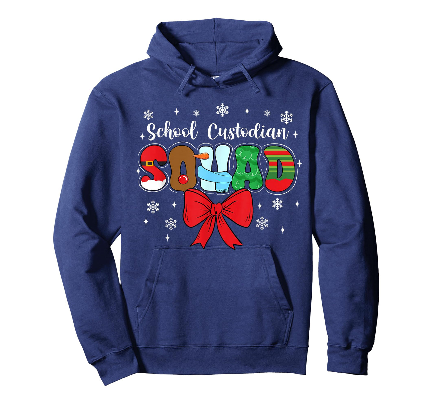 School Custodian Squad Bow Pencil Funny Christmas T-Shirt