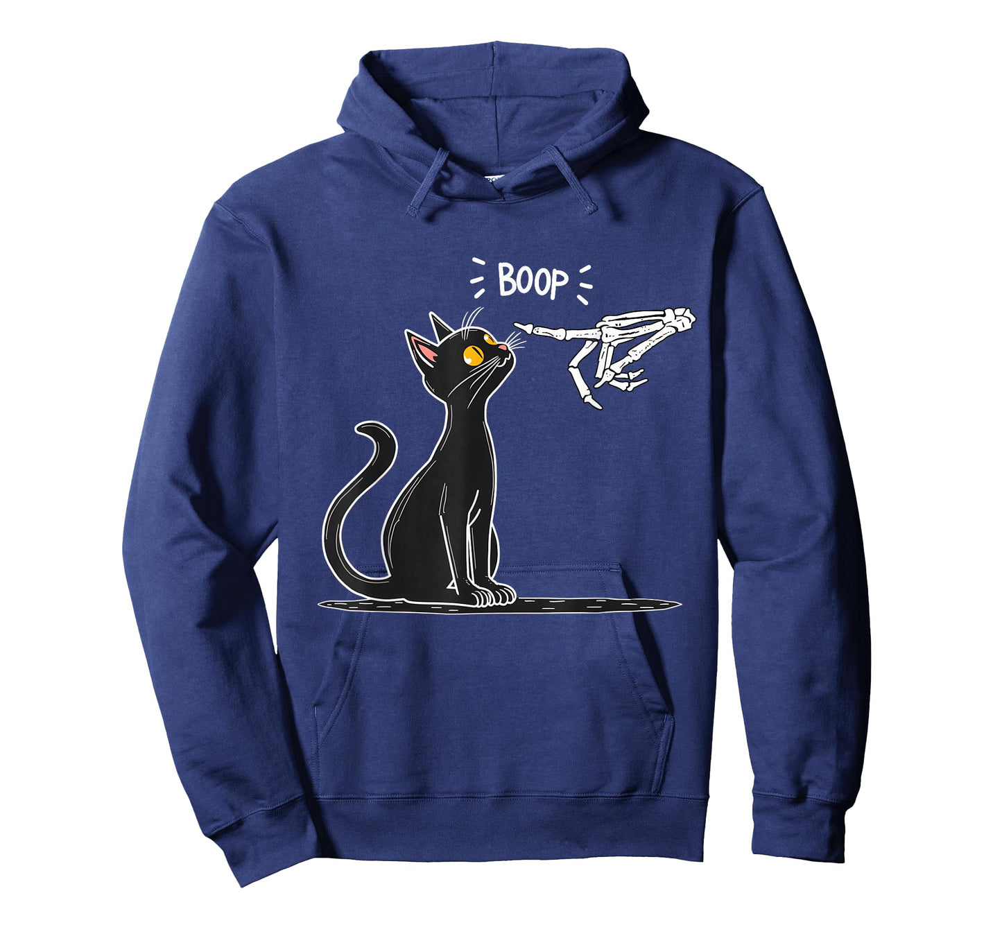 Black Cat Skeleton Hand Boop Halloween T-Shirt