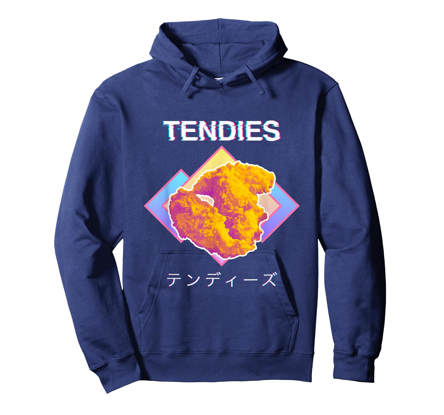 Vaporwave Tendies Chicken Tenders Japanese Kanji T-Shirt Small