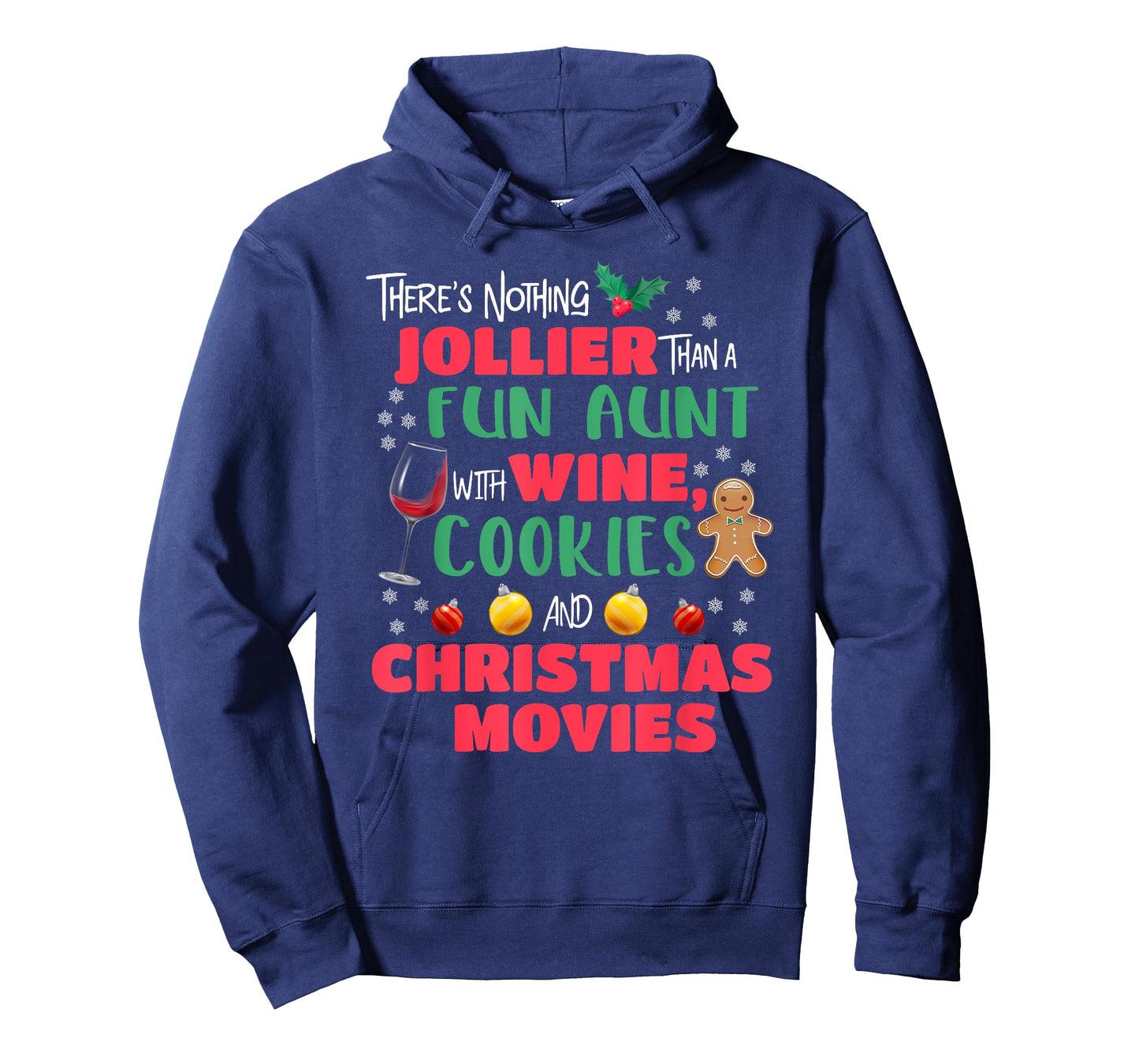 Funny Aunt Christmas T-Shirt Wine & Cookies Holiday Pajamas