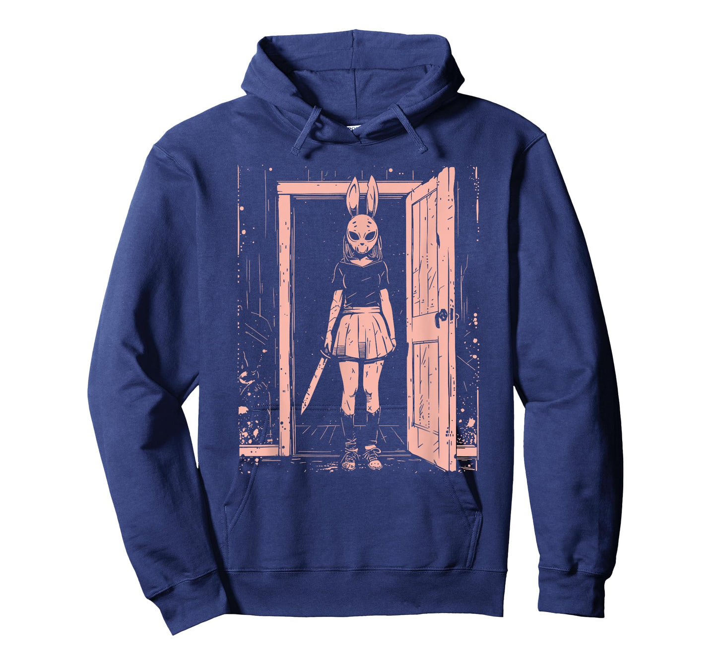 Creepy Girl Bunny Mask Slasher Pastel Goth Anime Horror T-Shirt