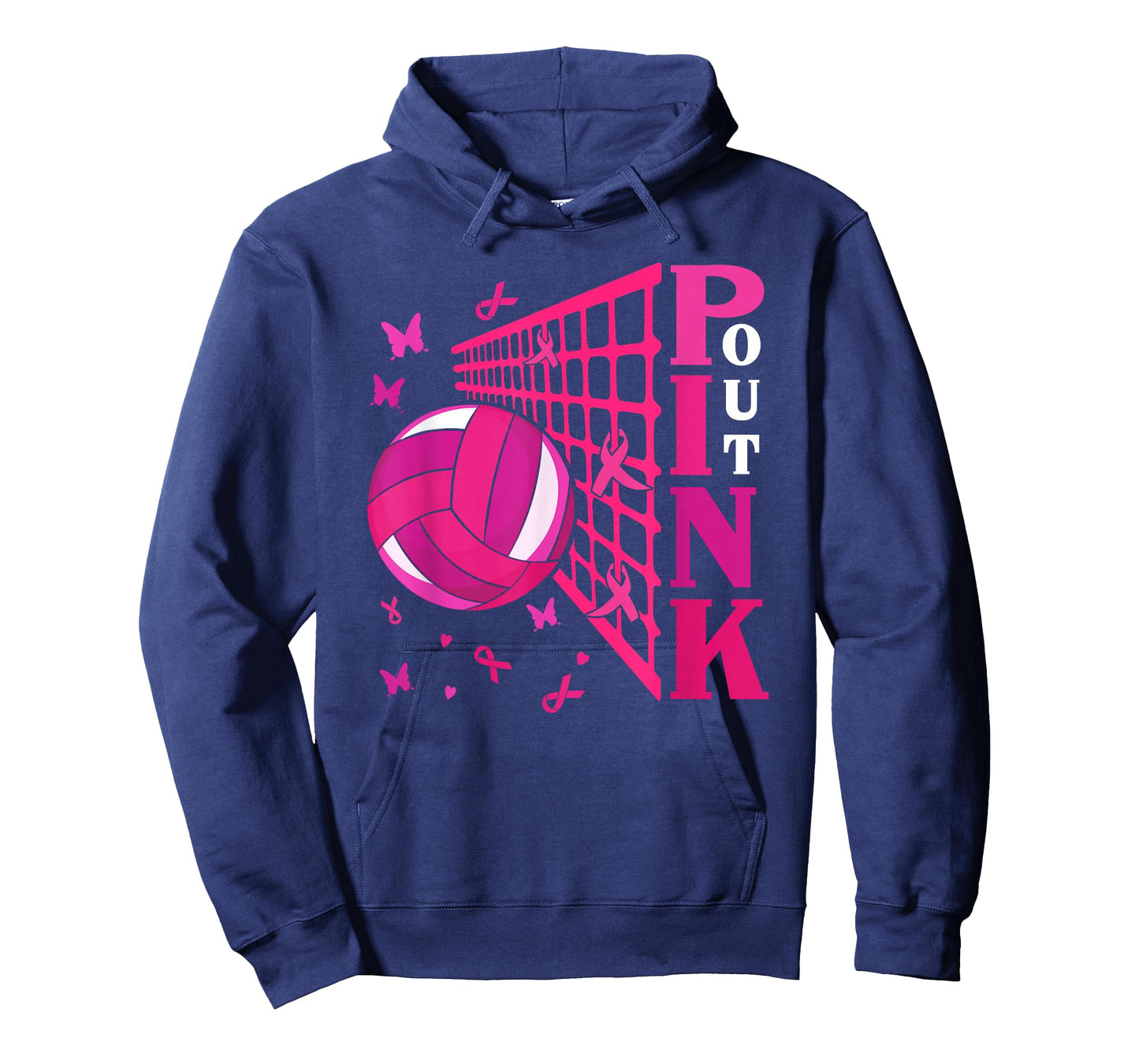 Cute Pink Out Volleyball Breast Cancer Awareness Pink Ribbon T-Shirt