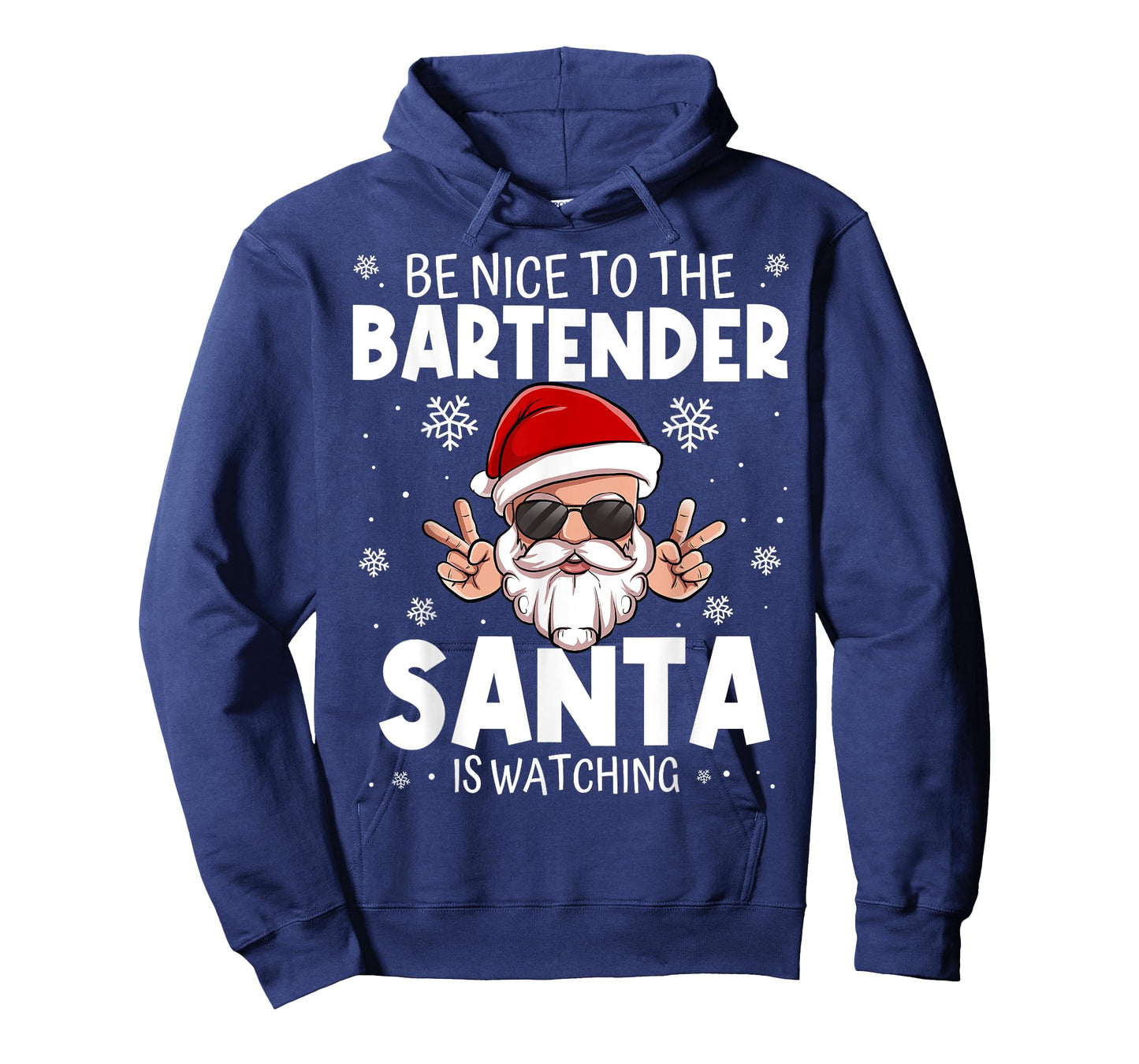 Be Nice To The Bartender Santa Is Watching Funny Christmas T-Shirt