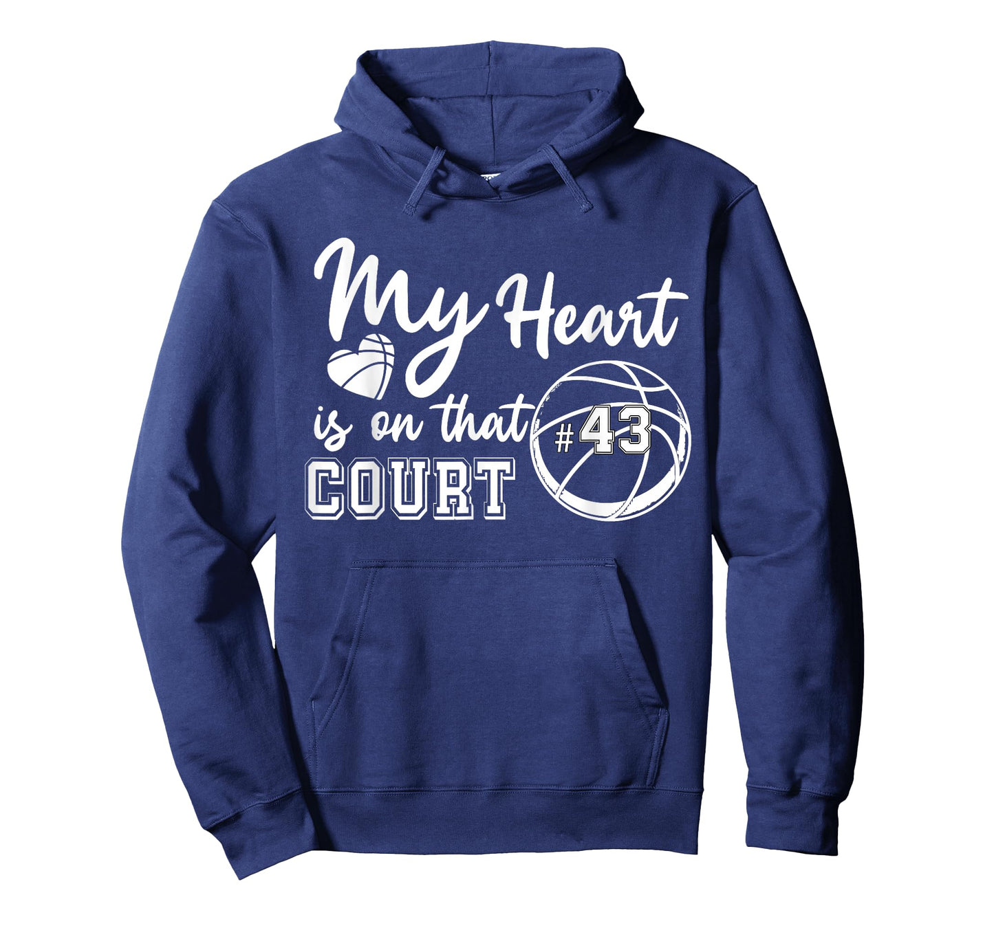 My Heart is On That Court Number 43 Basketball Game Day T-Shirt
