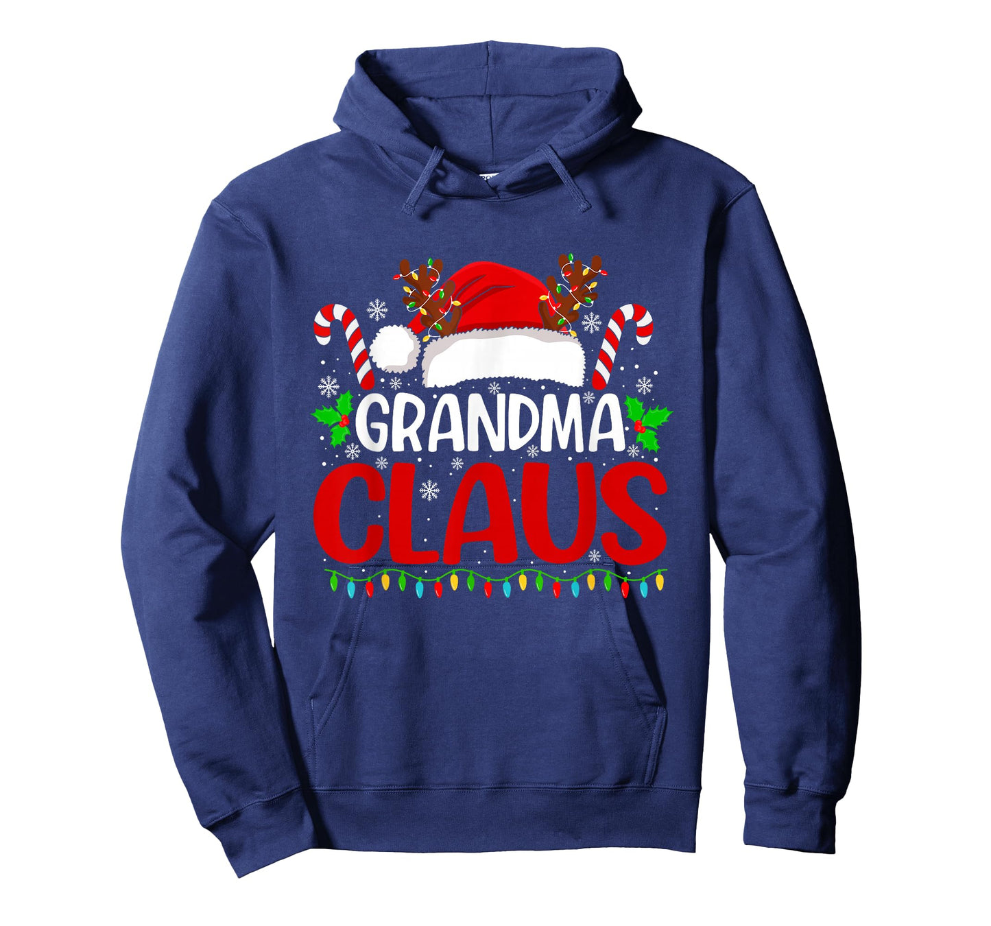 Grandma Claus Christmas Lights Santa Family Matching Xmas T-Shirt