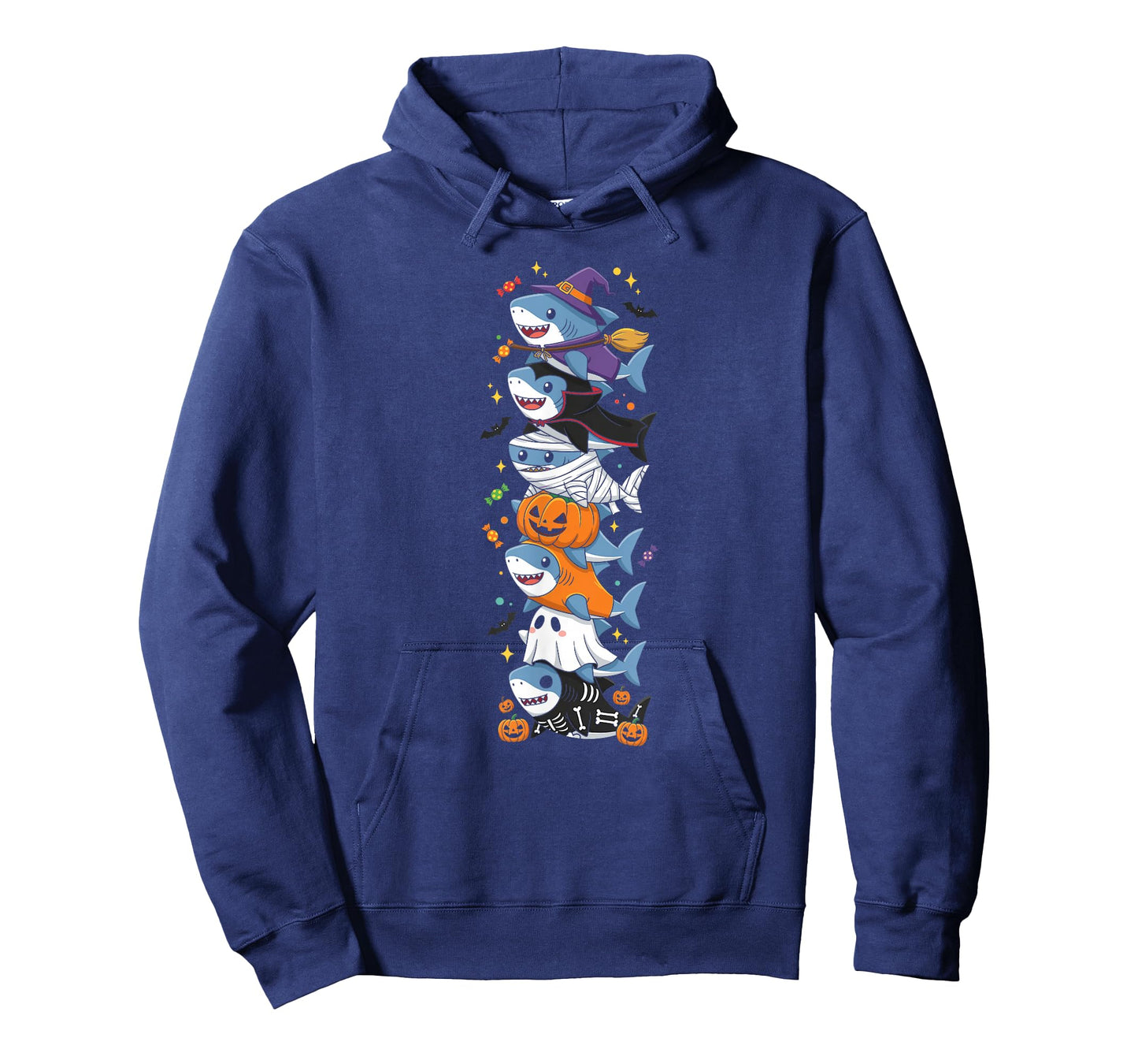 Funny Shark Witch Vampire Ghost Halloween Kids Mens Womens T-Shirt