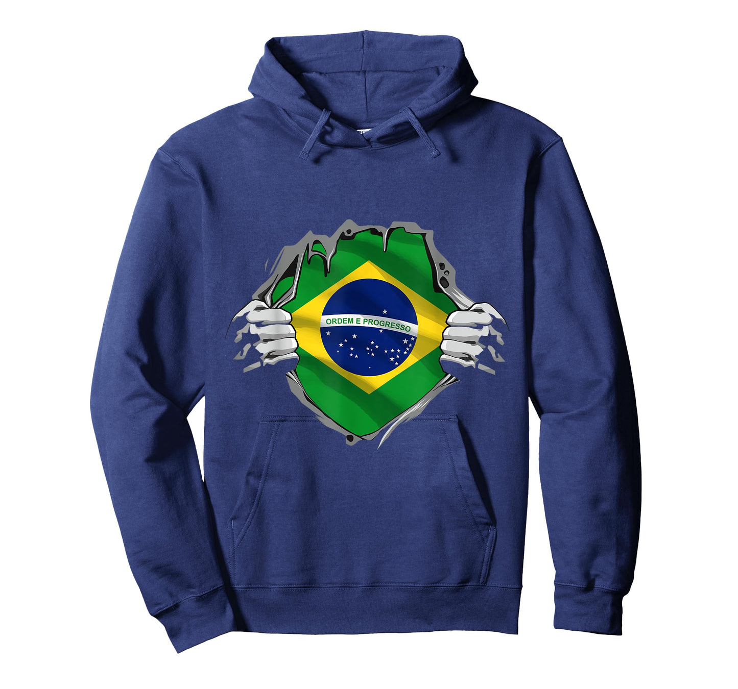 Superhero Brazil Flag Brazilian Hands Opening Shirt Chest T-Shirt