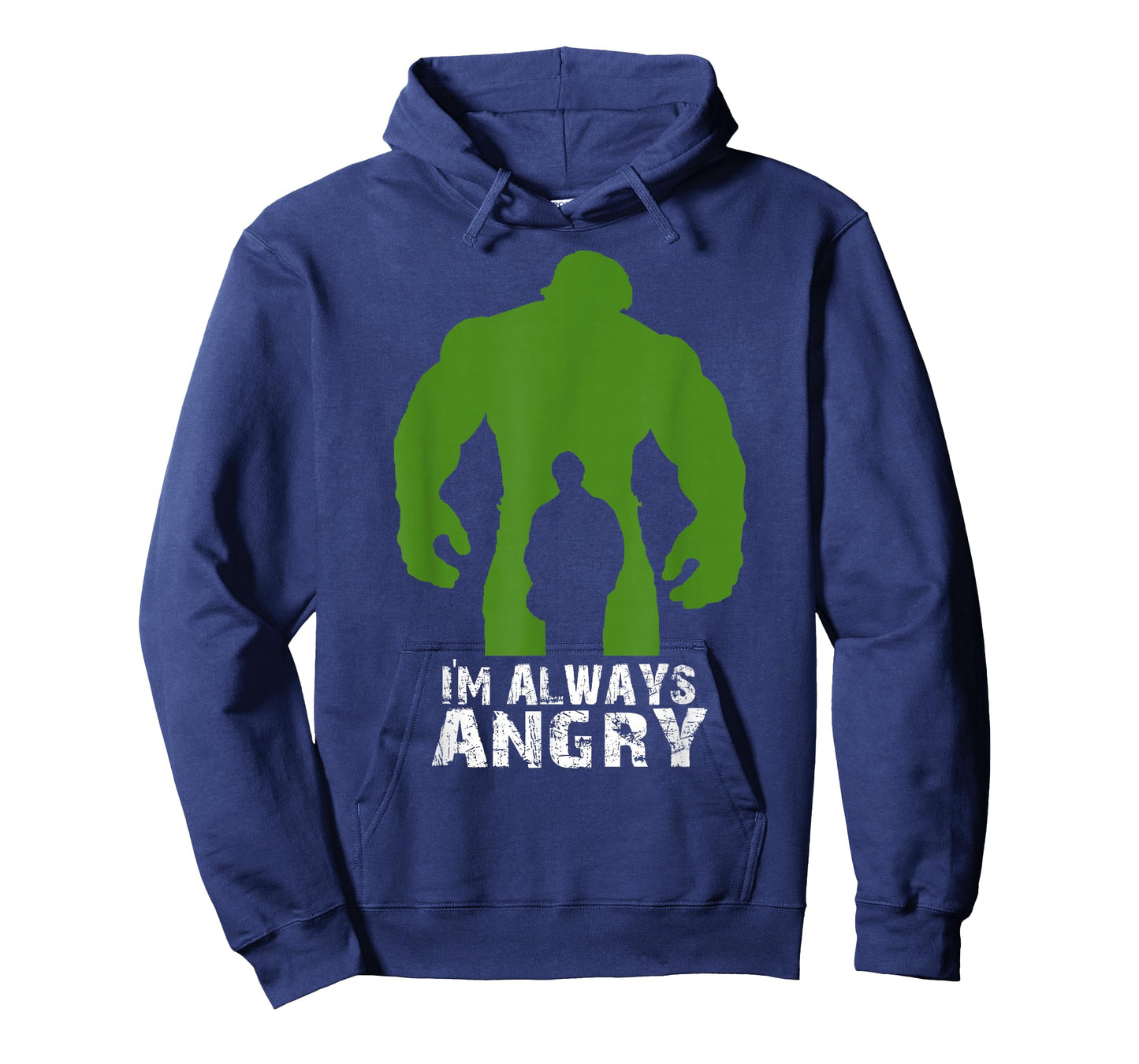 Urban Macho Tees I'm Always Angry Superhero T-Shirt - Black, Unisex-Adults, Short Sleeve, Fitted, Small