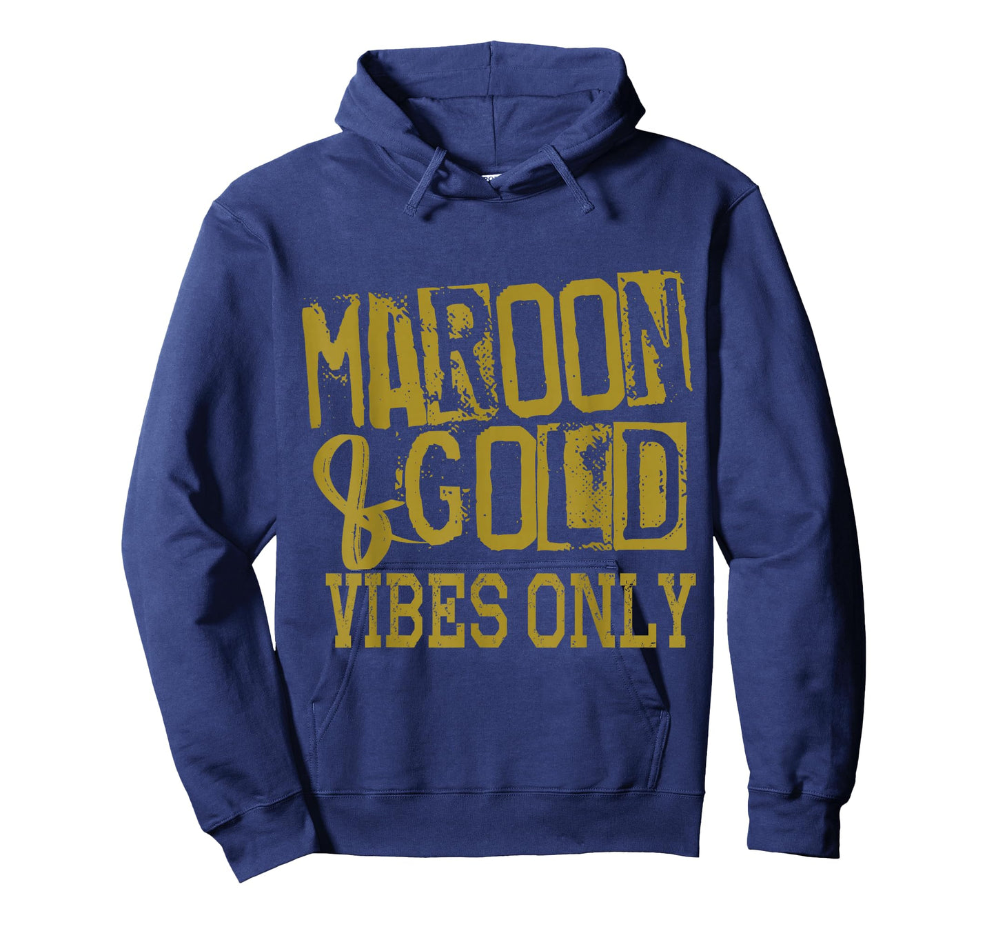 Maroon Gold Vibes Only Game Day Tee High Middle School Sport T-Shirt