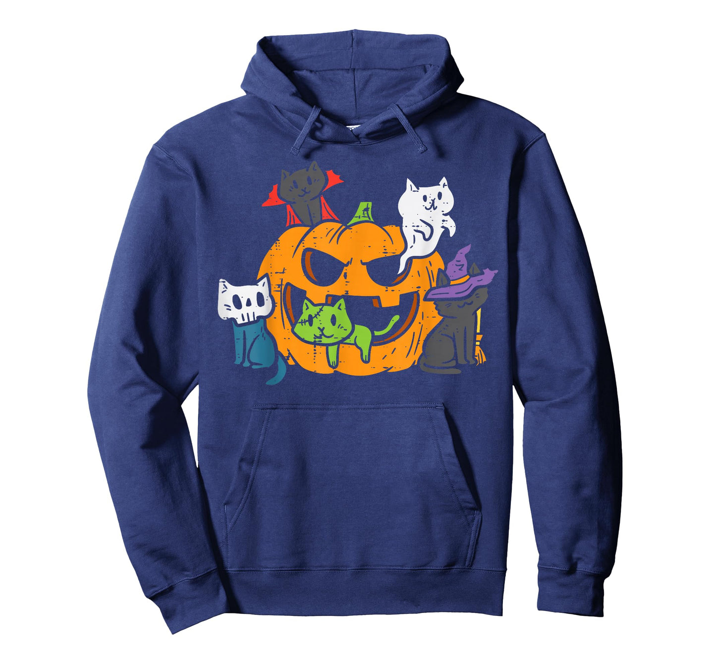 Vampire Ghost Zombie Witch Cats In Pumpkin Cute Halloween T-Shirt