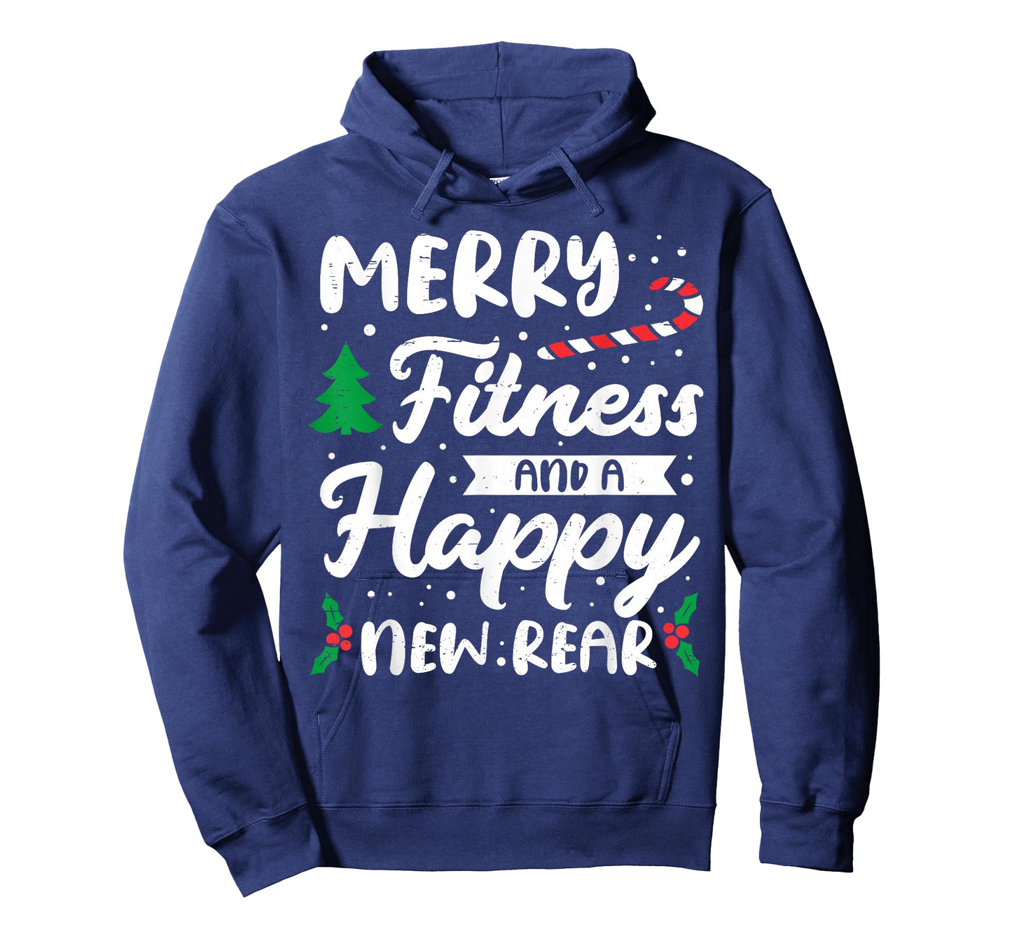 Christmas Merry Fitness Happy New Rear Xmas Workout Women T-Shirt