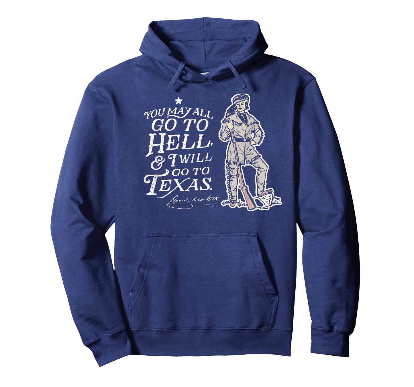 Davy Crockett Texas Alamo May Go to Hell Vintage Souvenir T-Shirt