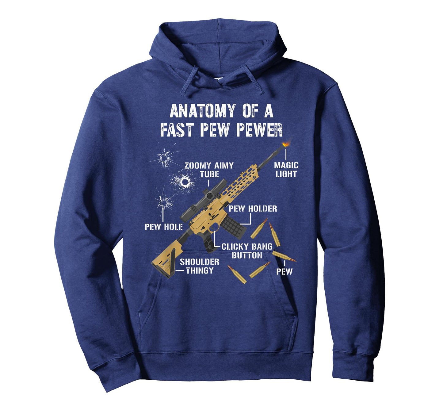 Funny Anatomy Of A Pew Pewer - Rifle Gun - Amendment Saying T-Shirt