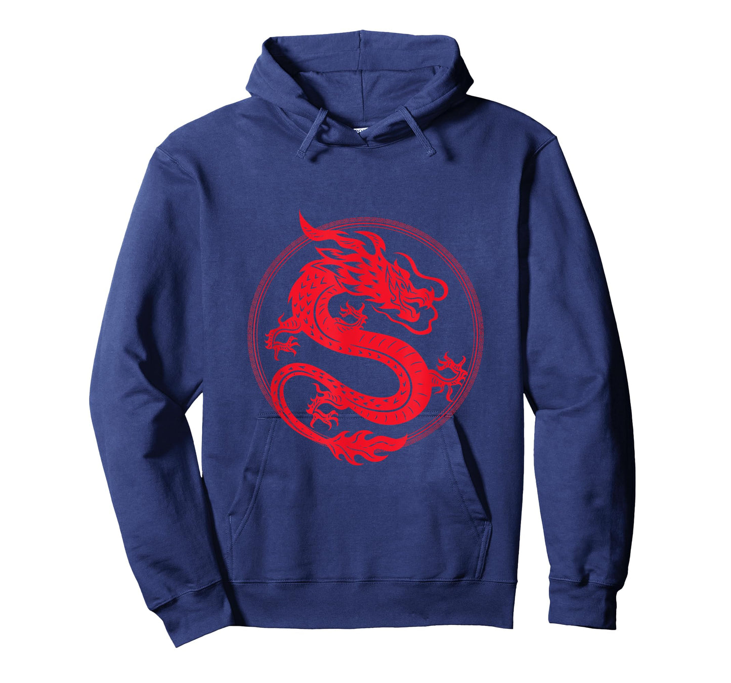 Asian japanese chinese lucky red dragon tattoo logo on black T-Shirt