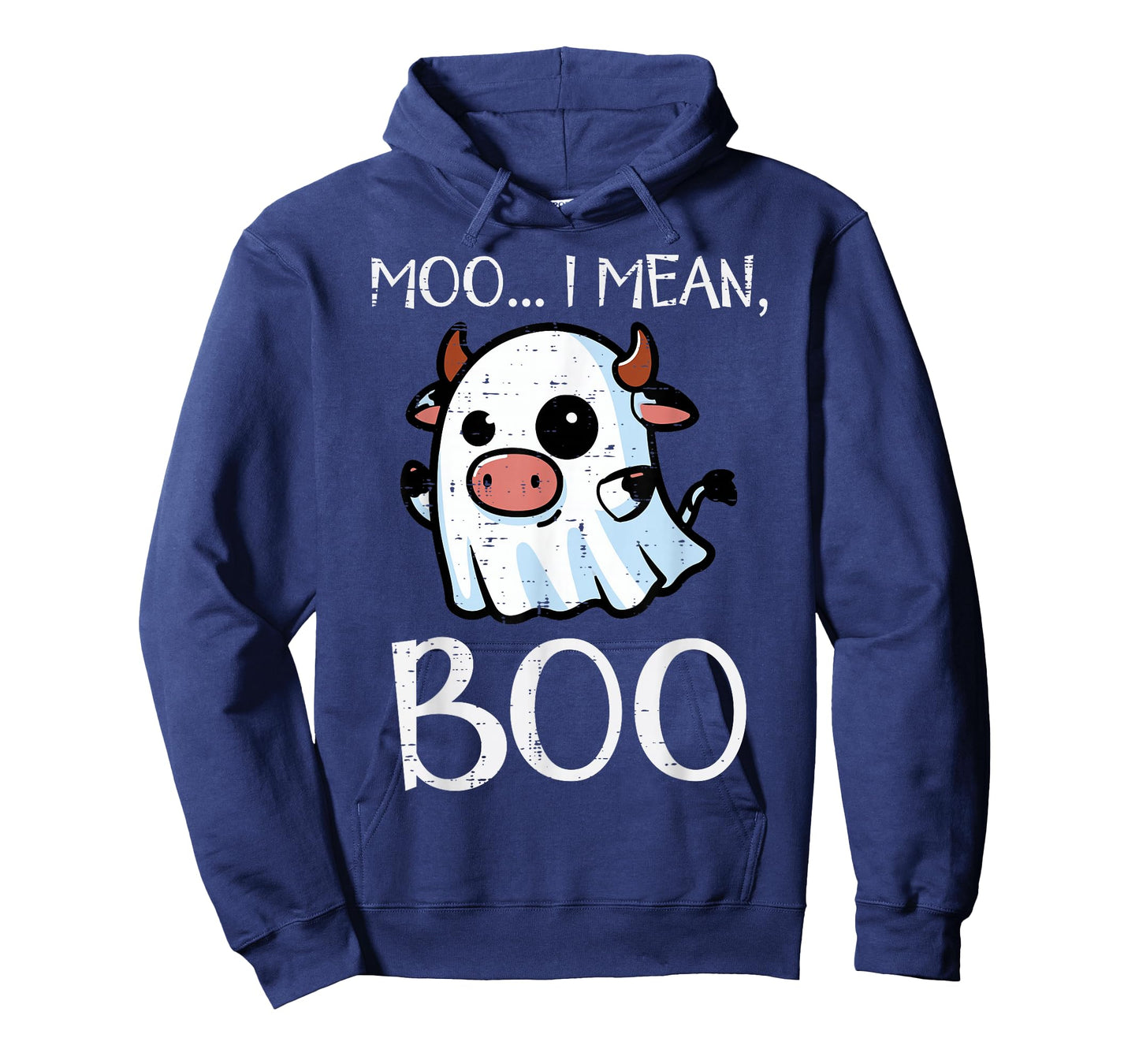 Halloween Cow Ghost Moo I Mean Boo Costume Kids Women Men T-Shirt
