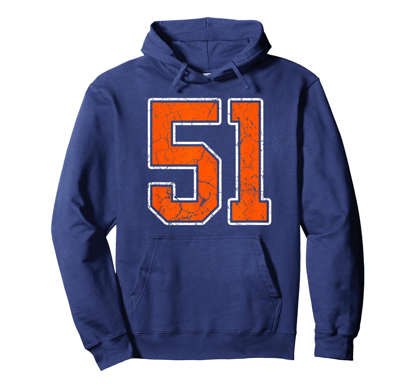 Distressed Orange White Number 51 Jersey Player Uniform #51 T-Shirt