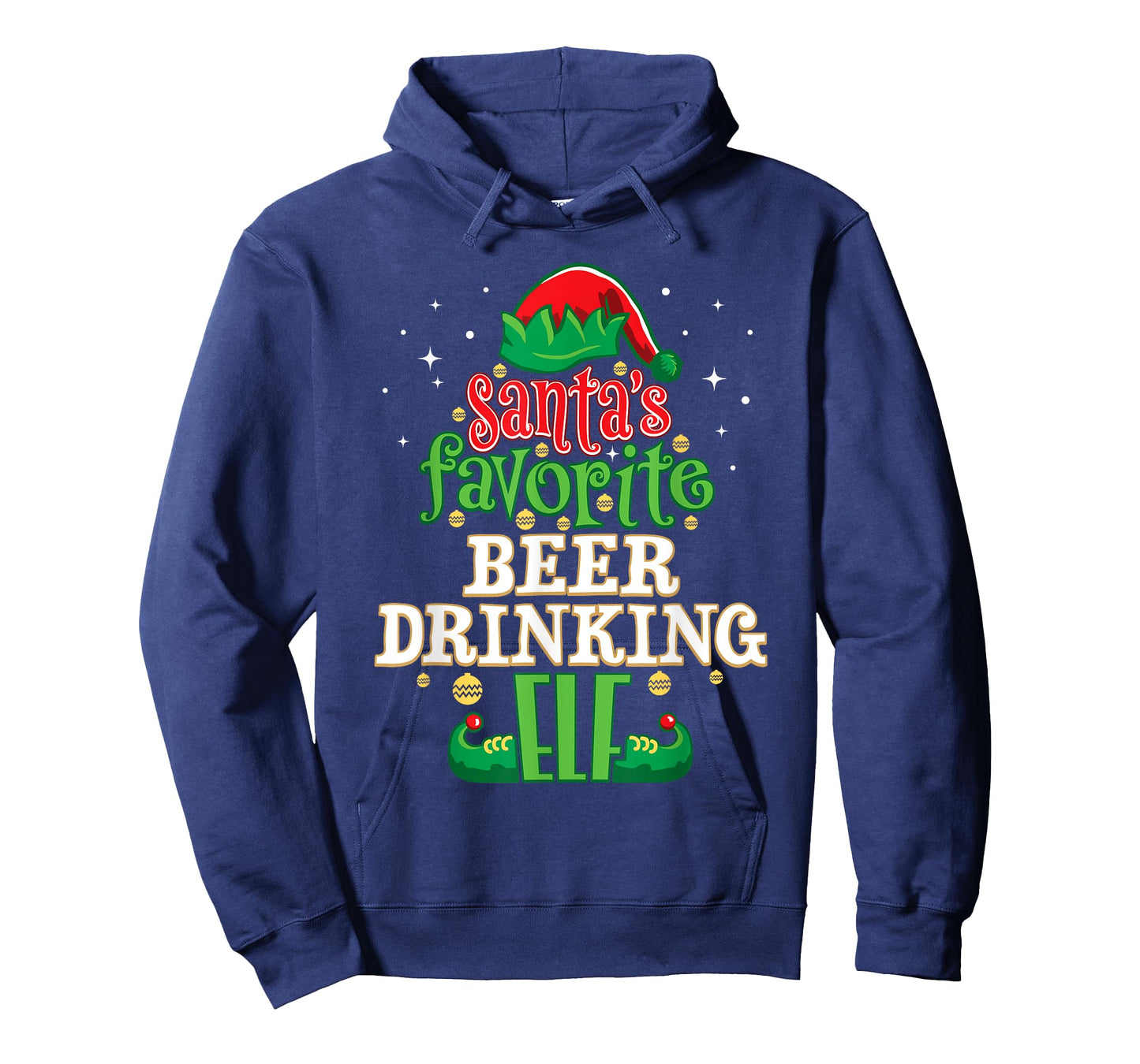 Santa's Favorite Beer Drinking Elf Christmas Matching T-Shirt
