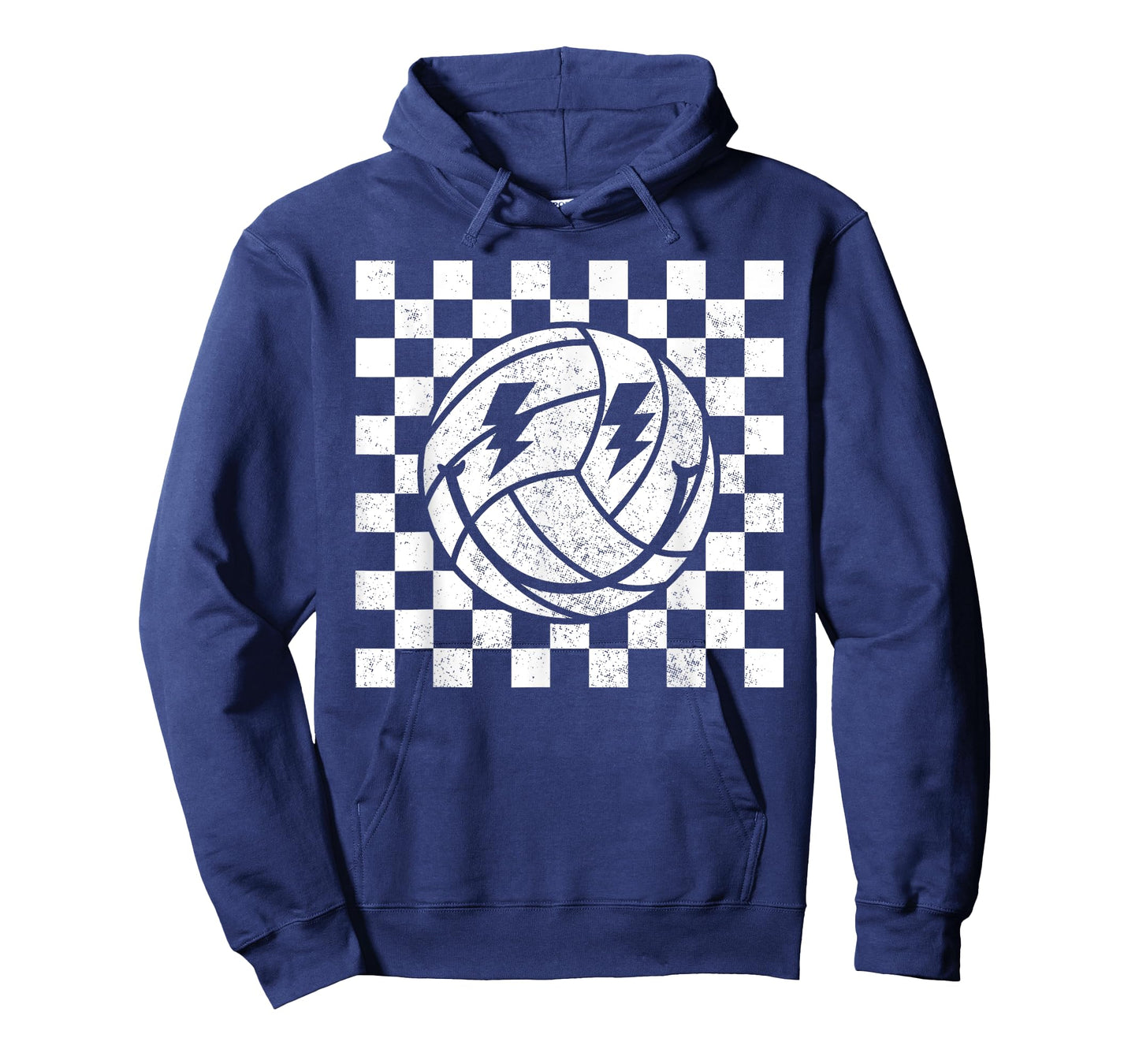 Checkered Volleyball Smile Face Lightning Bolt T-Shirt