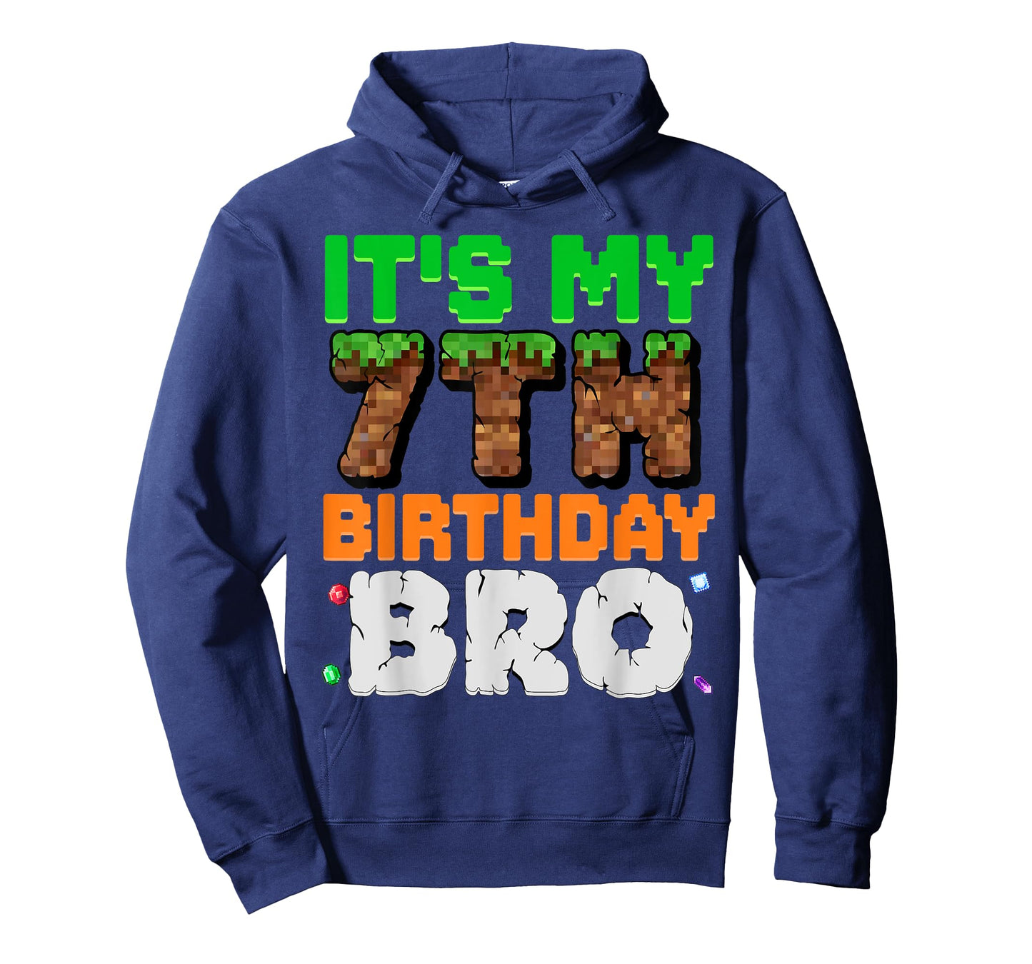 It's My 7th Birthday Bro Pixel Game 7 Year Old Birthday Boy T-Shirt