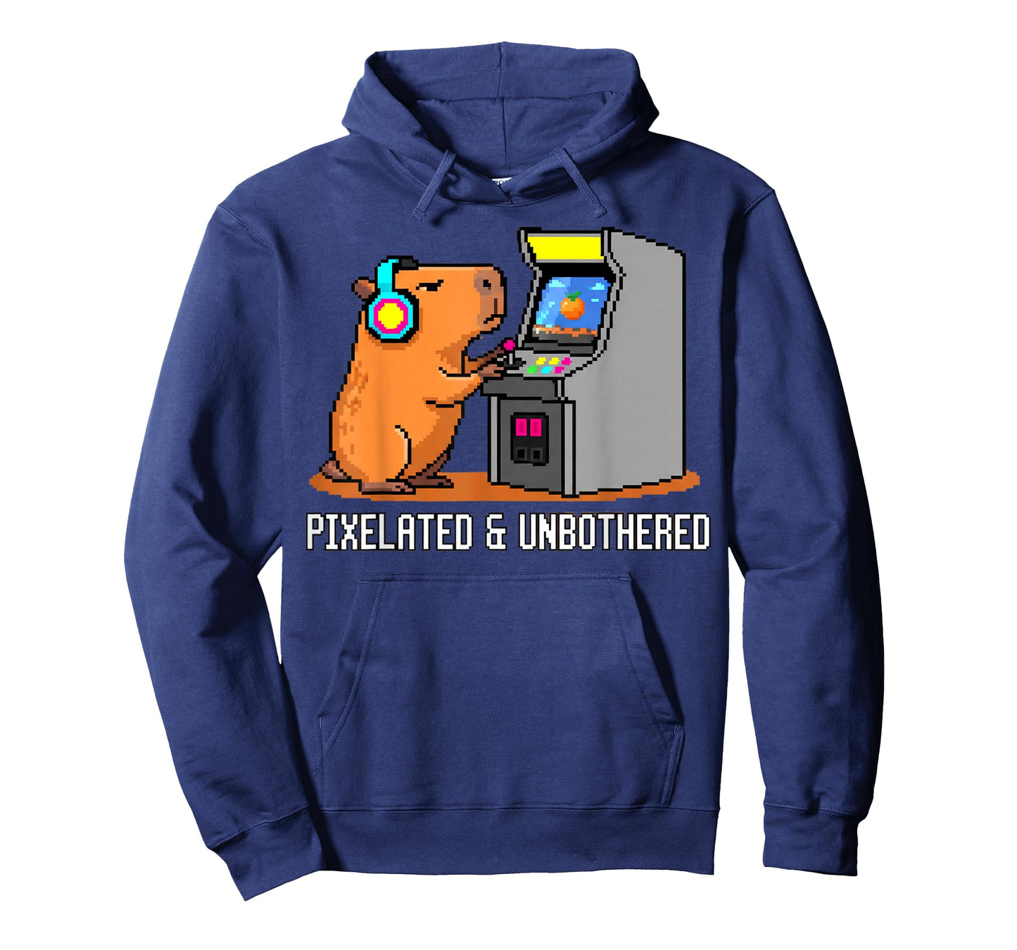 Pixelated Unbothered Capybara Retro Gaming Gamer T-Shirt